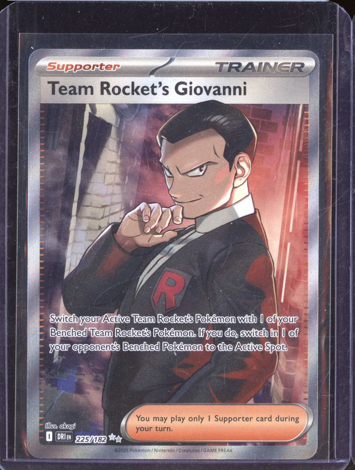 2025 Pokemon Destined Rivals #225 Team Rocket's Giovanni — front