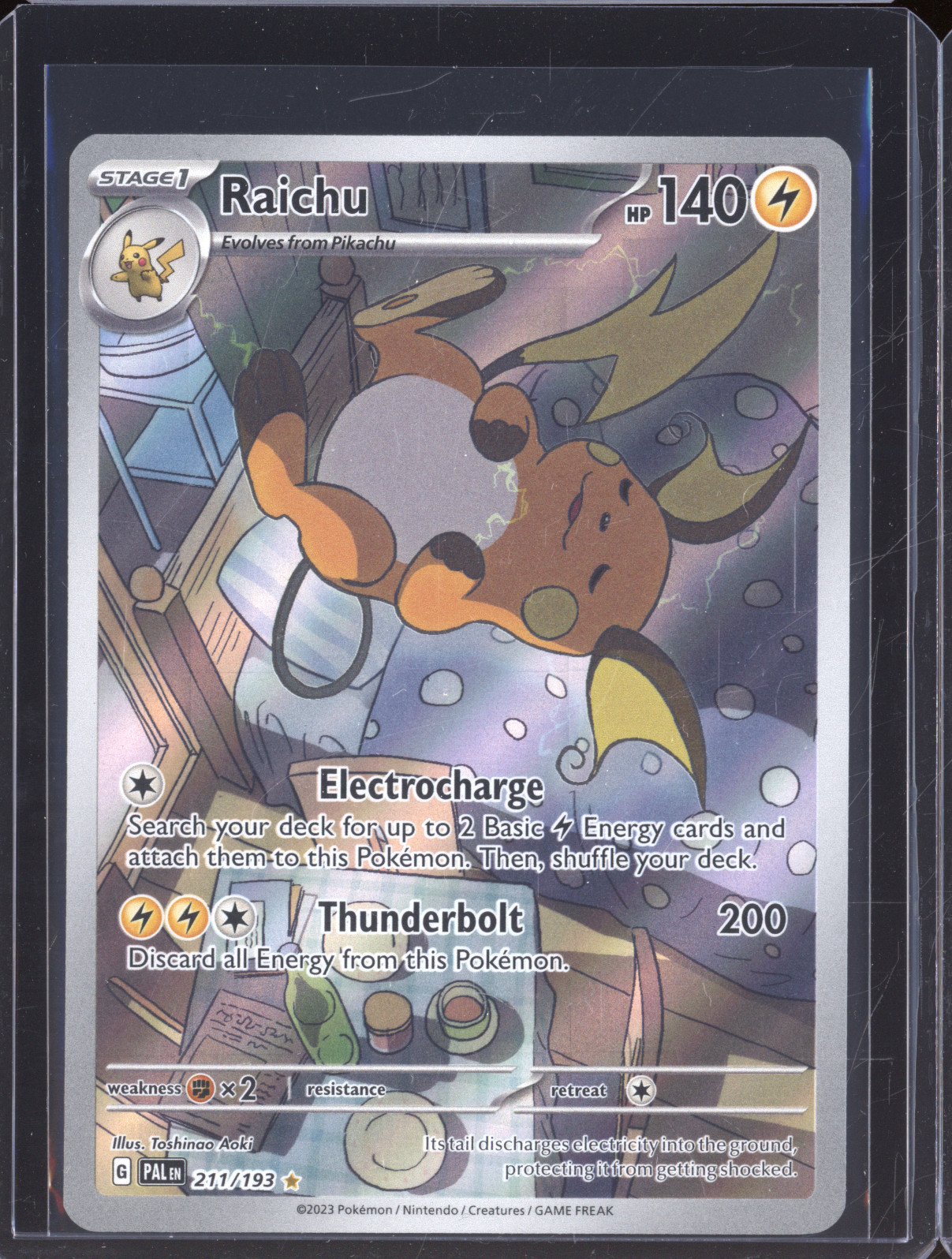 2023 Pokemon Paldea Evolved #211 Raichu Illustration Rare — front