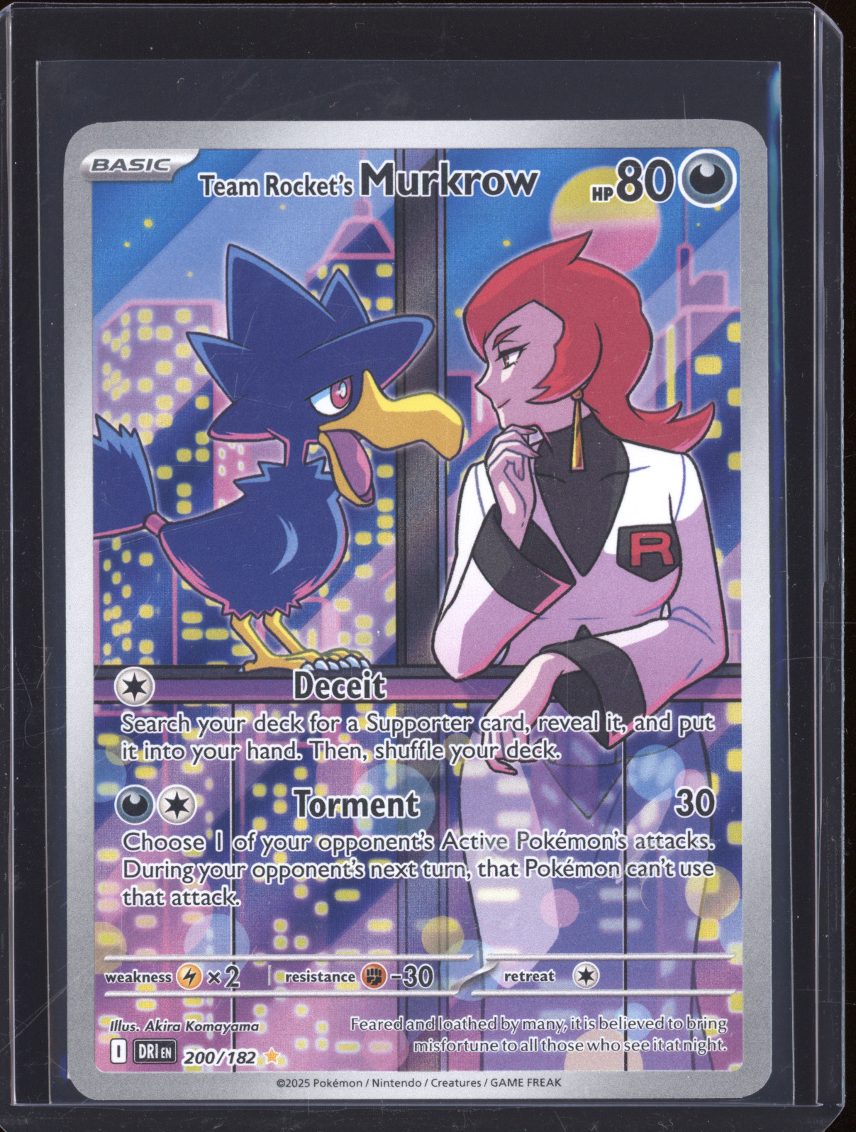 2025 Pokemon SV10: Destined Rivals #200 Team Rocket's Murkrow — front