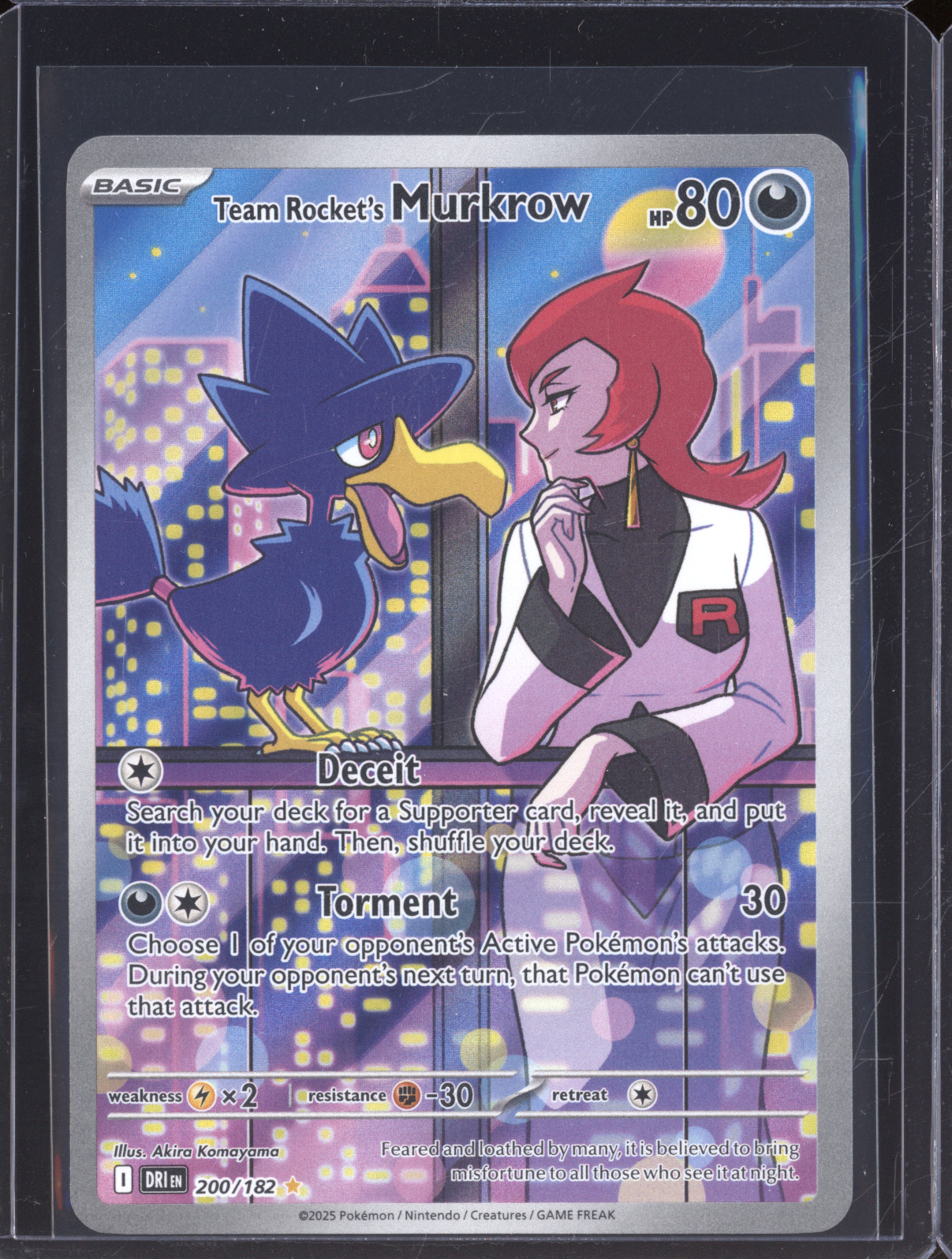 2025 Pokémon SV10: Destined Rivals #200 Team Rocket's Murkrow — front