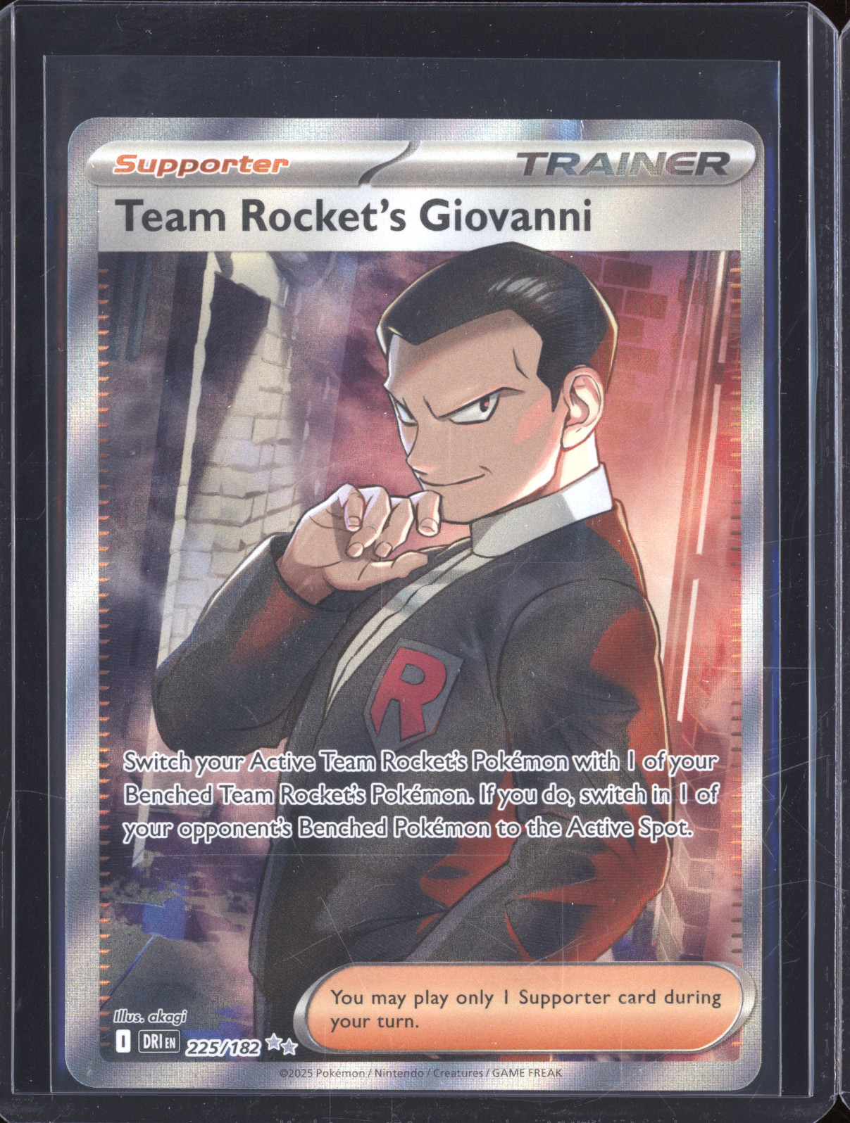 2025 Pokemon Destined Rivals #225 Team Rocket's Giovanni — front