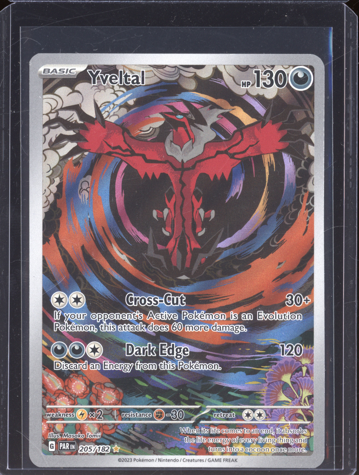 2023 Pokémon Paradox Rift #205 Yveltal Illustration Rare — front