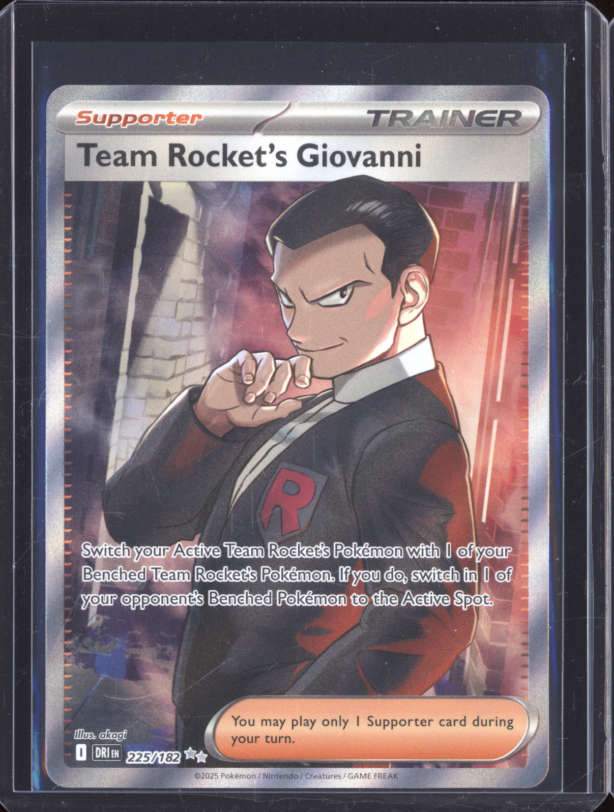 2025 Pokemon Destined Rivals #225 Team Rocket's Giovanni — front