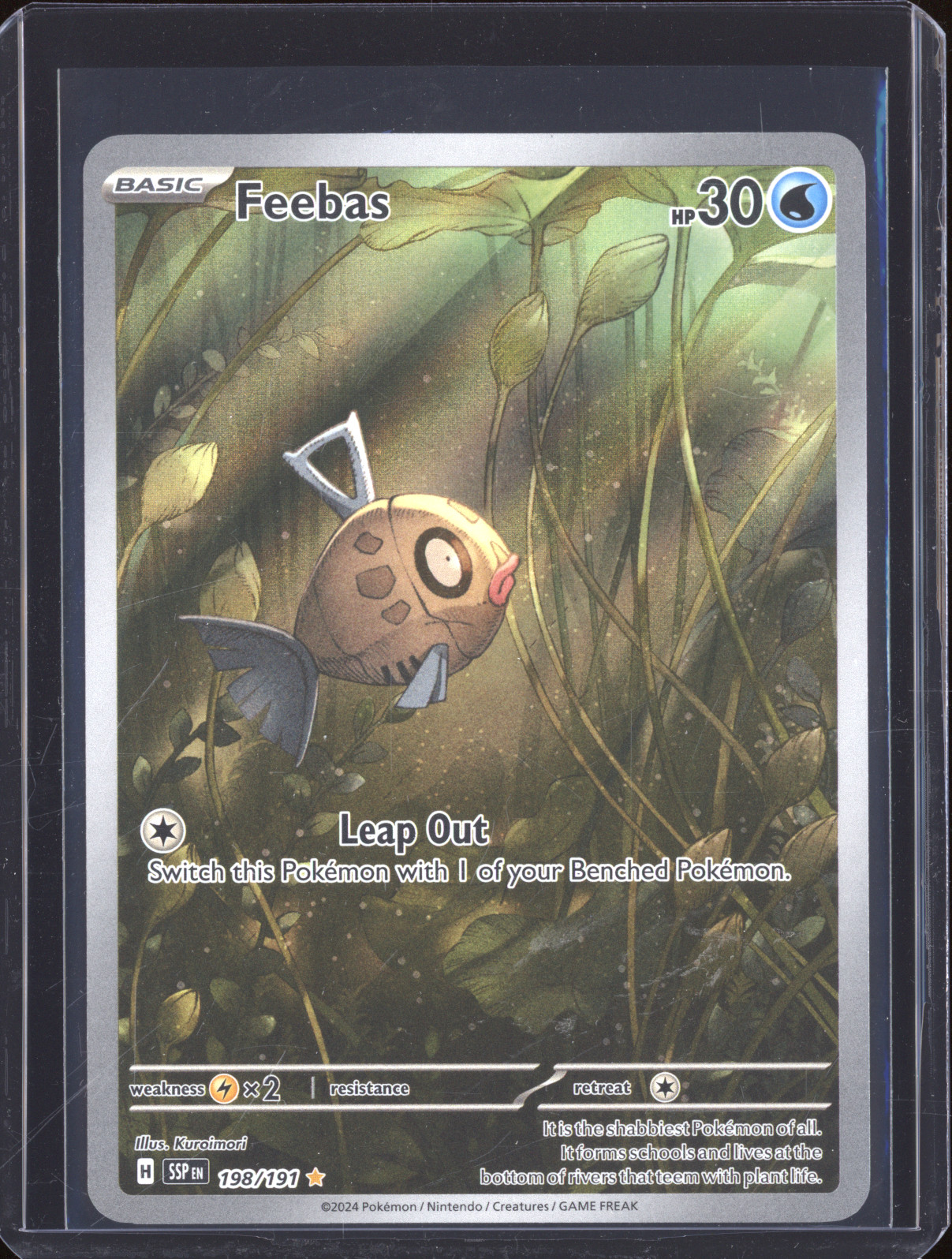 2024 Pokémon SSP Surging Sparks #198 Feebas Illustration Rare — front