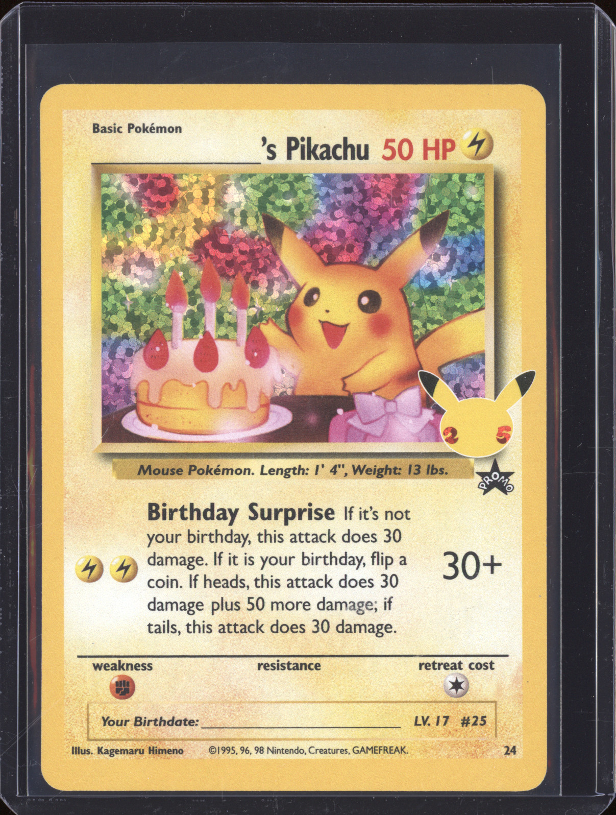 2021 Pokémon Celebrations Classic Collection #24 Birthday Pikachu — front