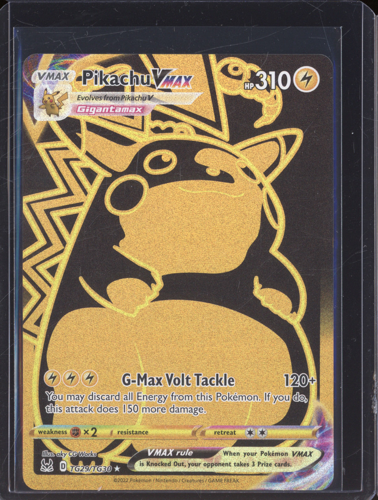 2022 Pokémon TCG Lost Origin Trainer Gallery #TG29/TG30 Pikachu VMAX — front