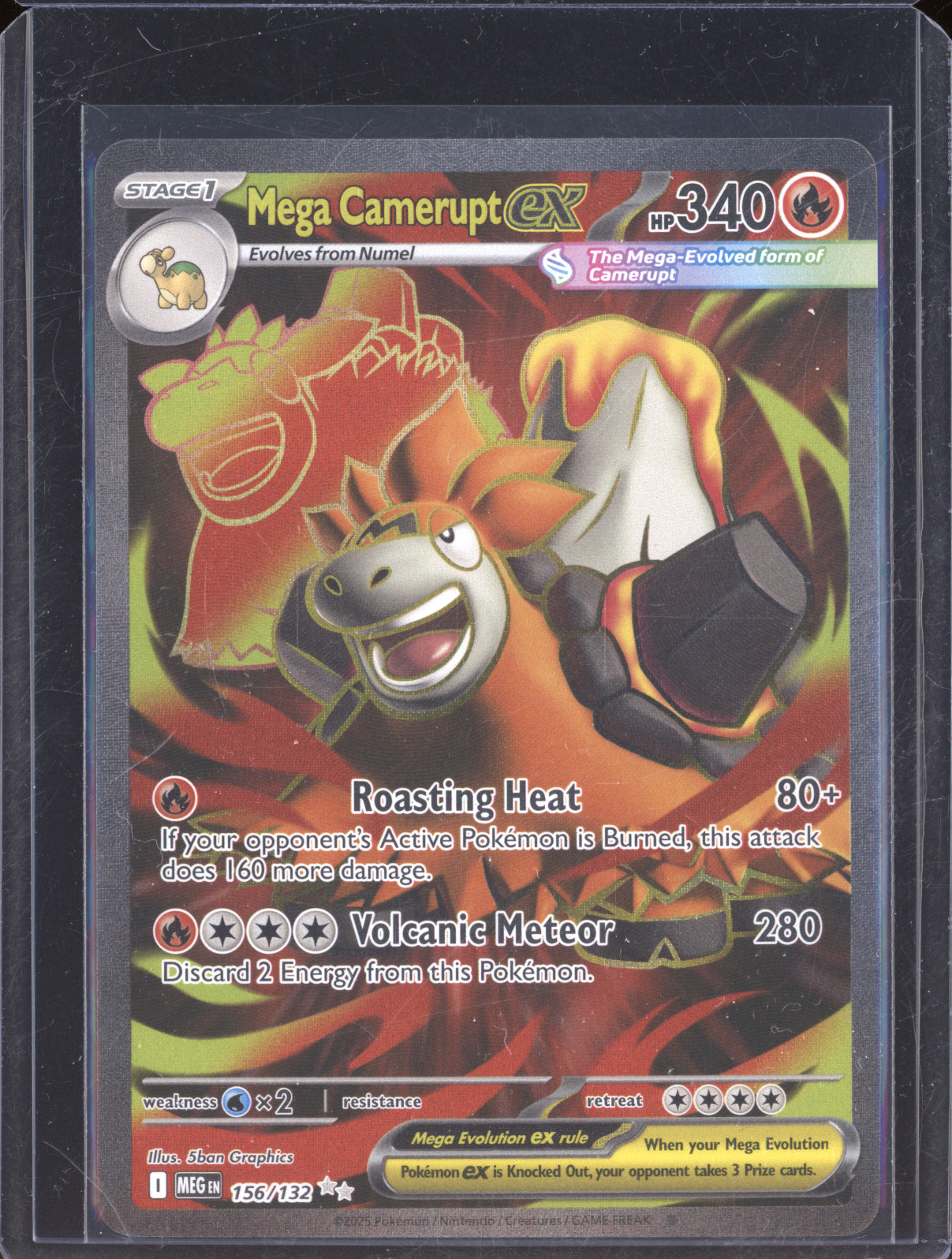 2025 Pokémon ME01: Mega Evolution #156/132 Mega Camerupt ex — front