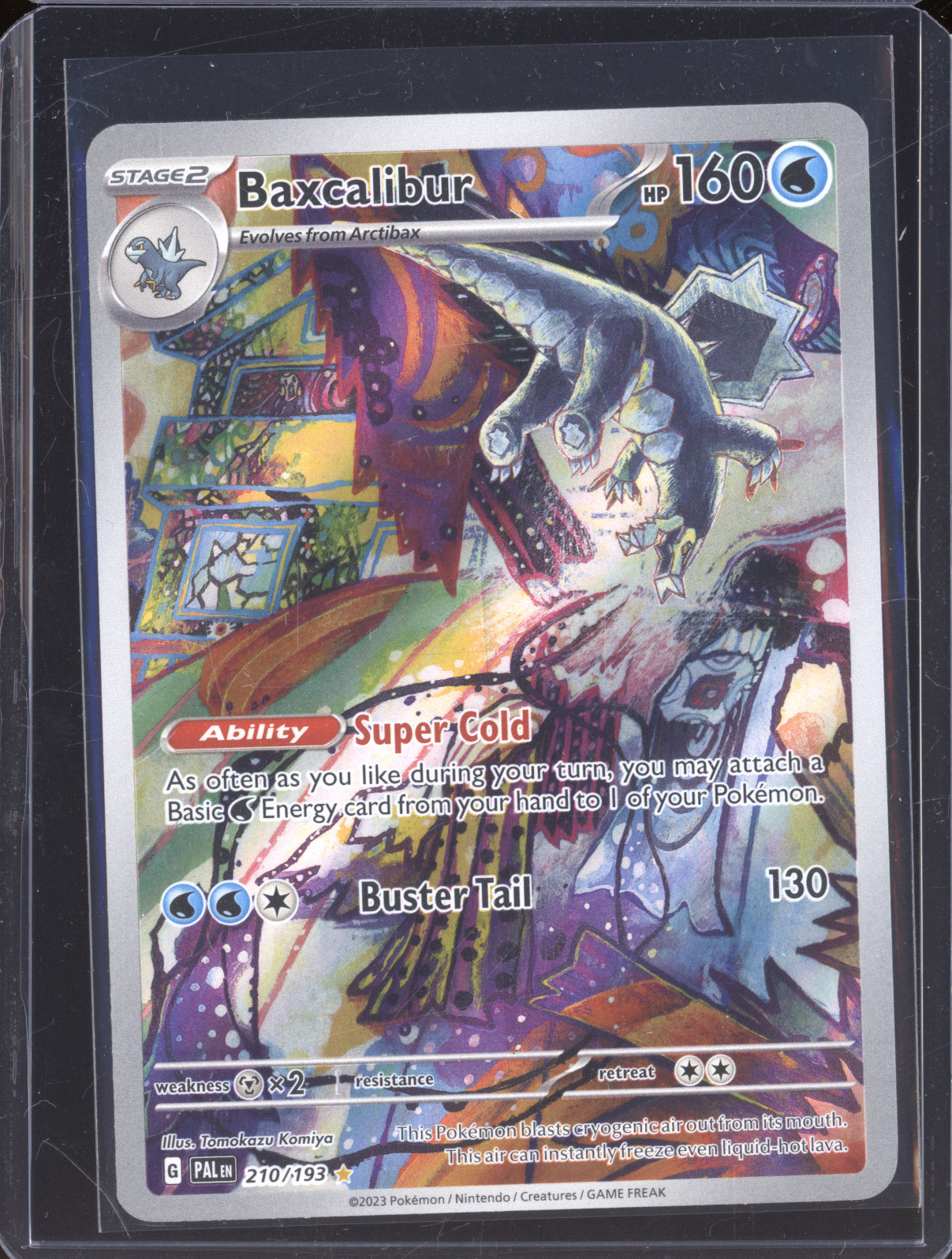 2023 Pokemon Paldea Evolved #210 Baxcalibur Illustration Rare — front