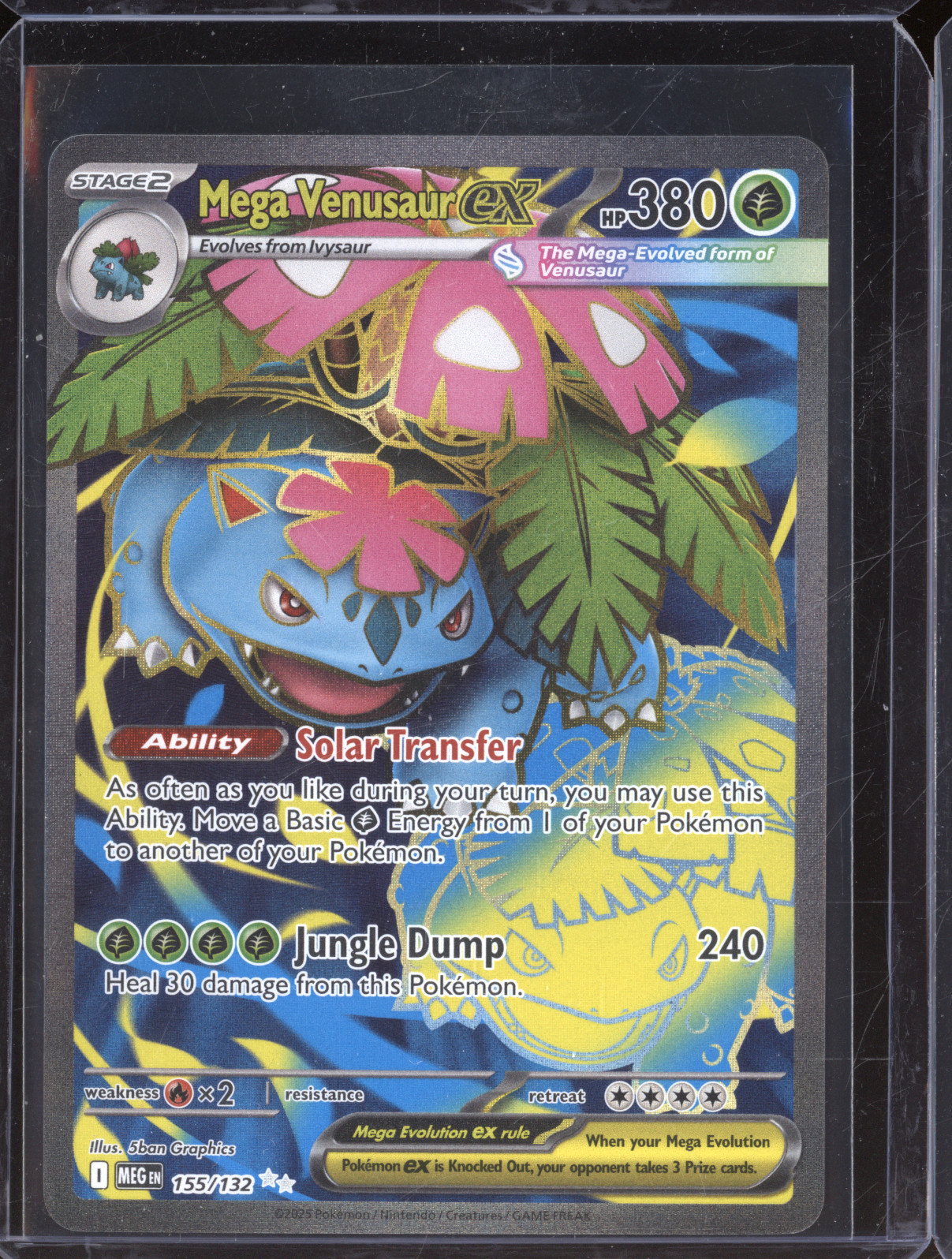 2025 Pokemon ME01: Mega Evolution #155/132 Mega Venusaur ex — front
