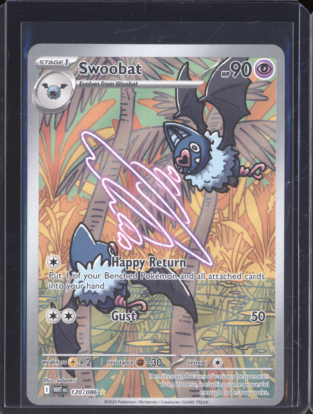 2025 Pokemon White Flare #120/086 Swoobat Illustration Rare — front
