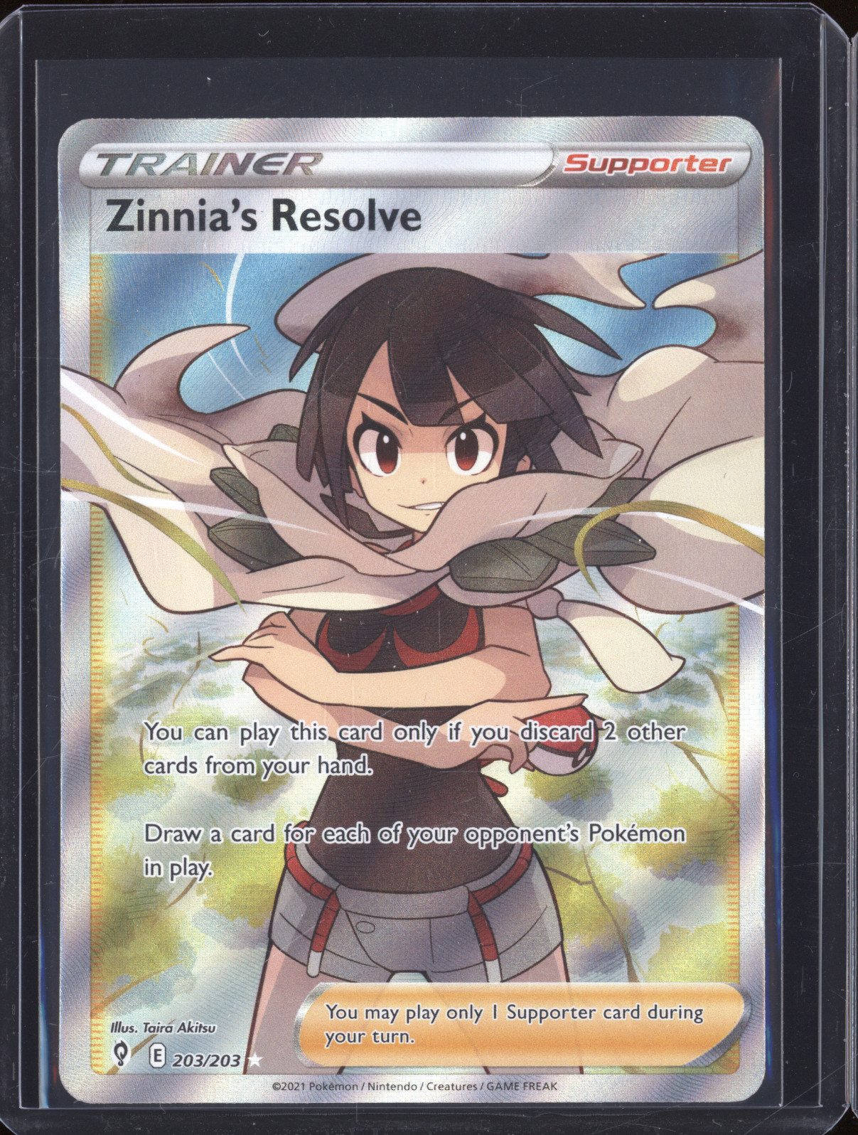 2021 Pokémon #203 Zinnia's Resolve — front