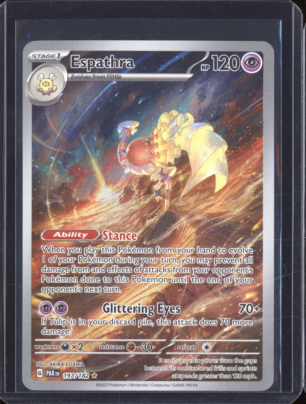 2023 Pokémon Paradox Rift #197 Espathra — front
