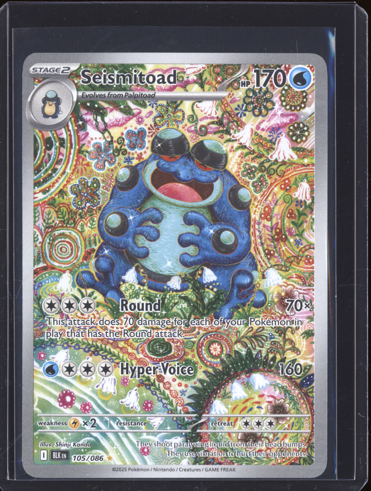 2025 Pokémon #105 Seismitoad Black Bolt Illustration Rare — front