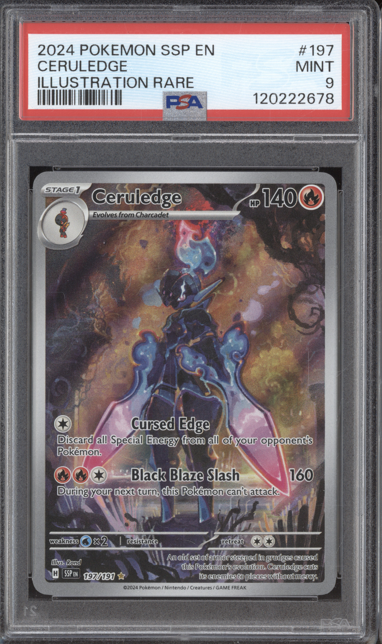 2024 Pokemon Surging Sparks #197 Ceruledge Illustration Rare — front