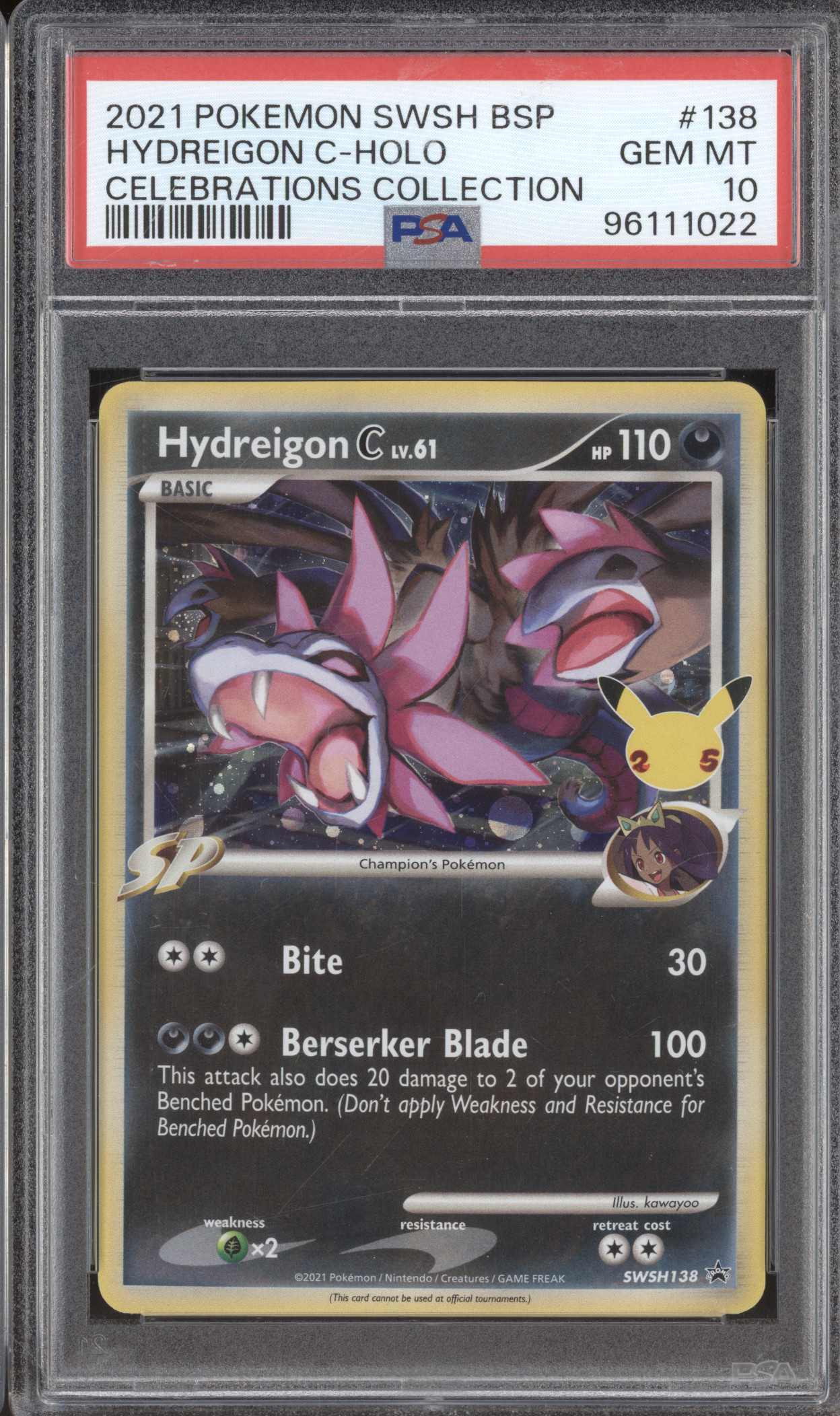 2021 Pokemon SWSH Black Star Promo Celebrations #138 Hydreigon C-Holo — front