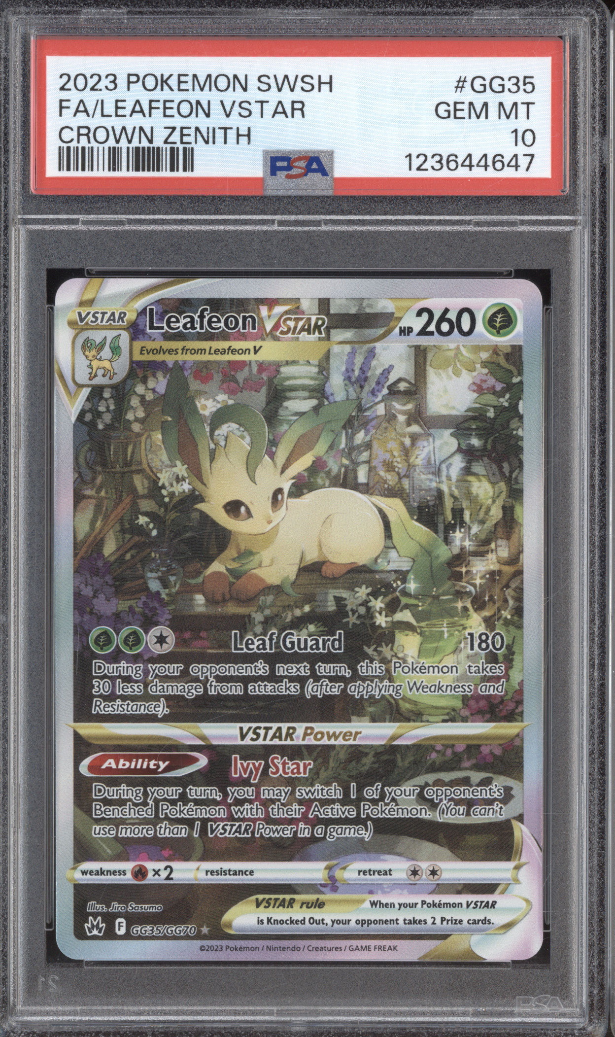 2023 Pokemon Sword & Shield Crown Zenith #GG35 Leafeon VSTAR — front