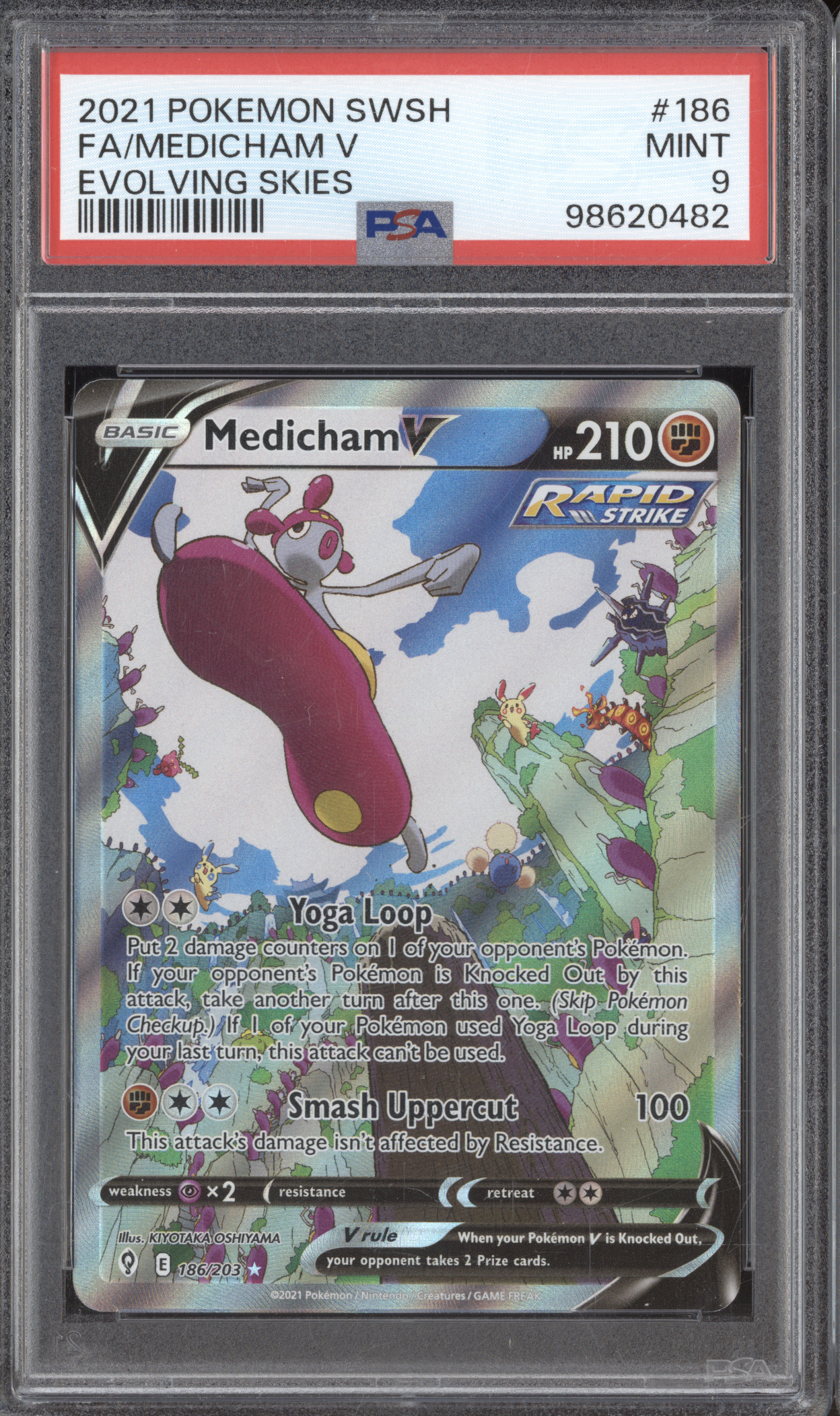 2021 Pokémon SWSH #186 Medicham V Evolving Skies — front