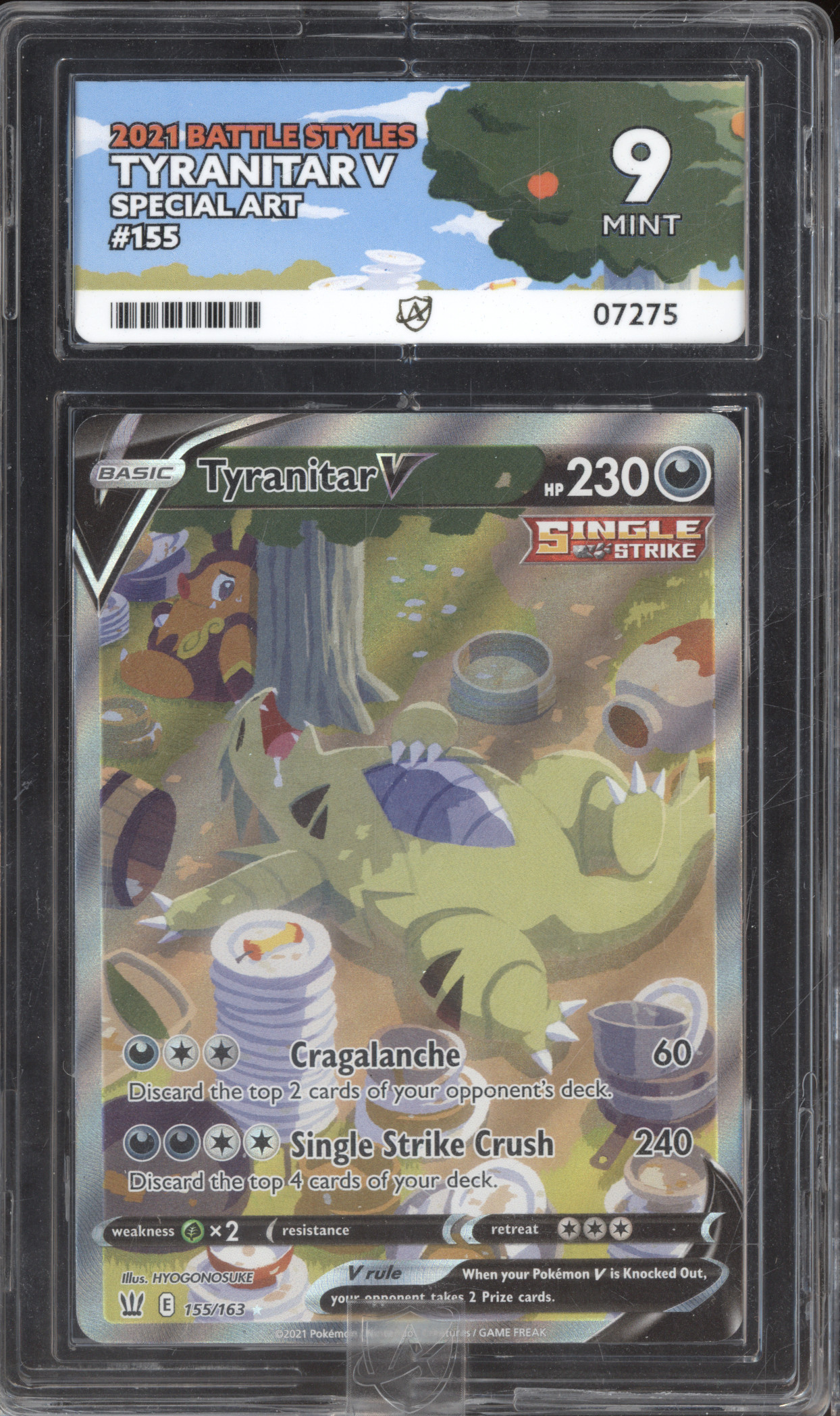 2021 Pokemon Battle Styles #155 Tyranitar V — front
