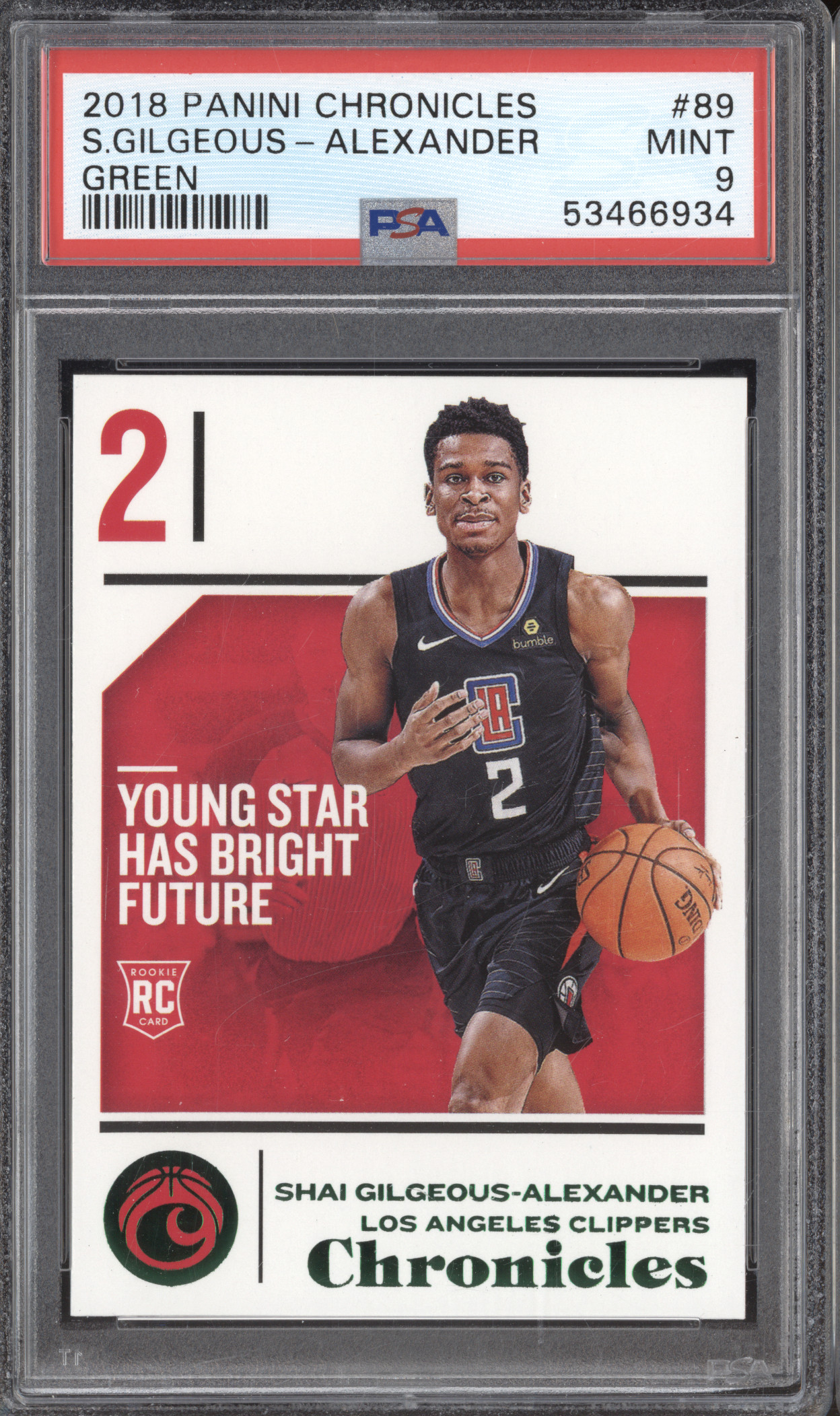 2018 Panini Chronicles #89 Shai Gilgeous-Alexander — front