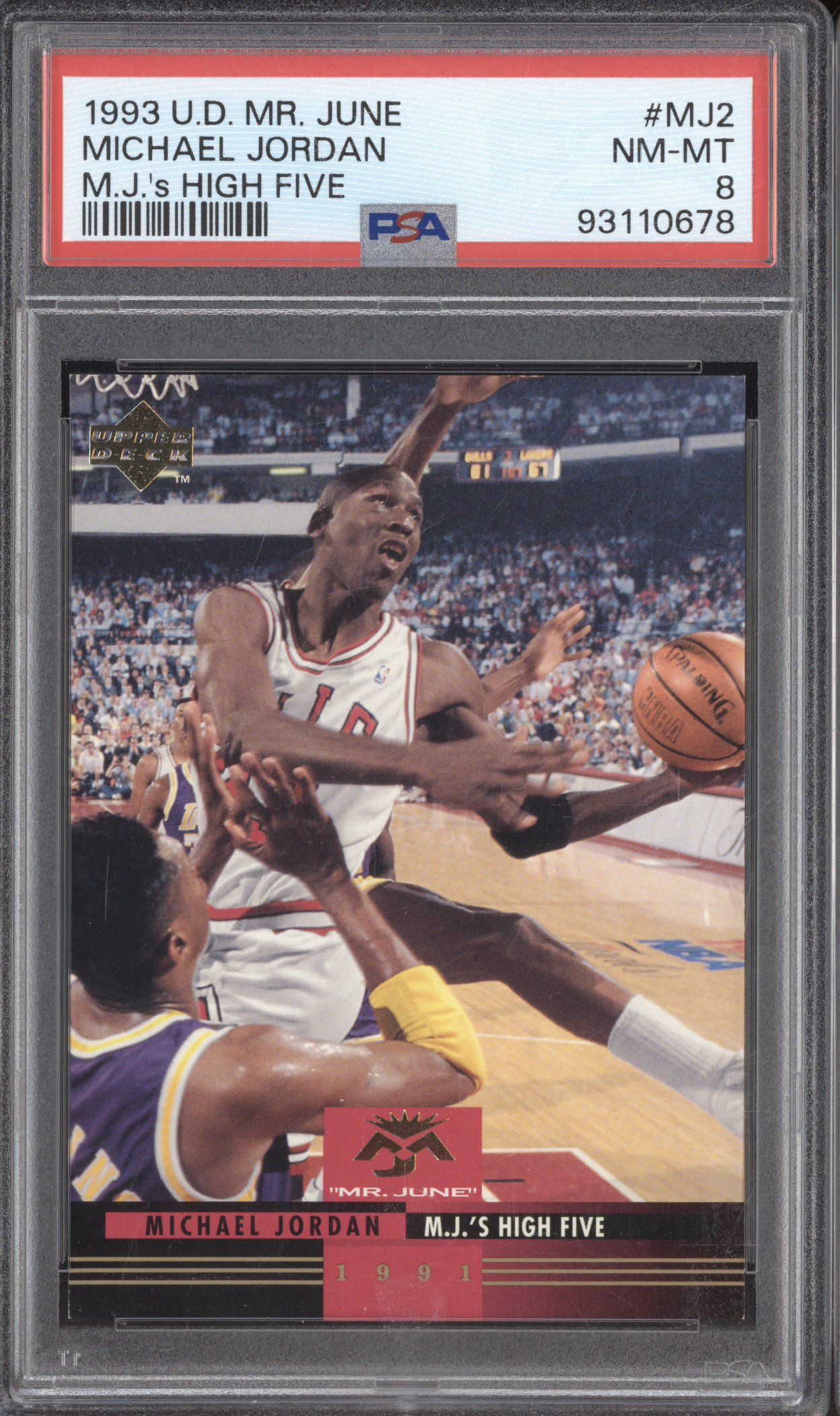 1993 Upper Deck Mr. June #MJ2 Michael Jordan M.J.'s High Five — front