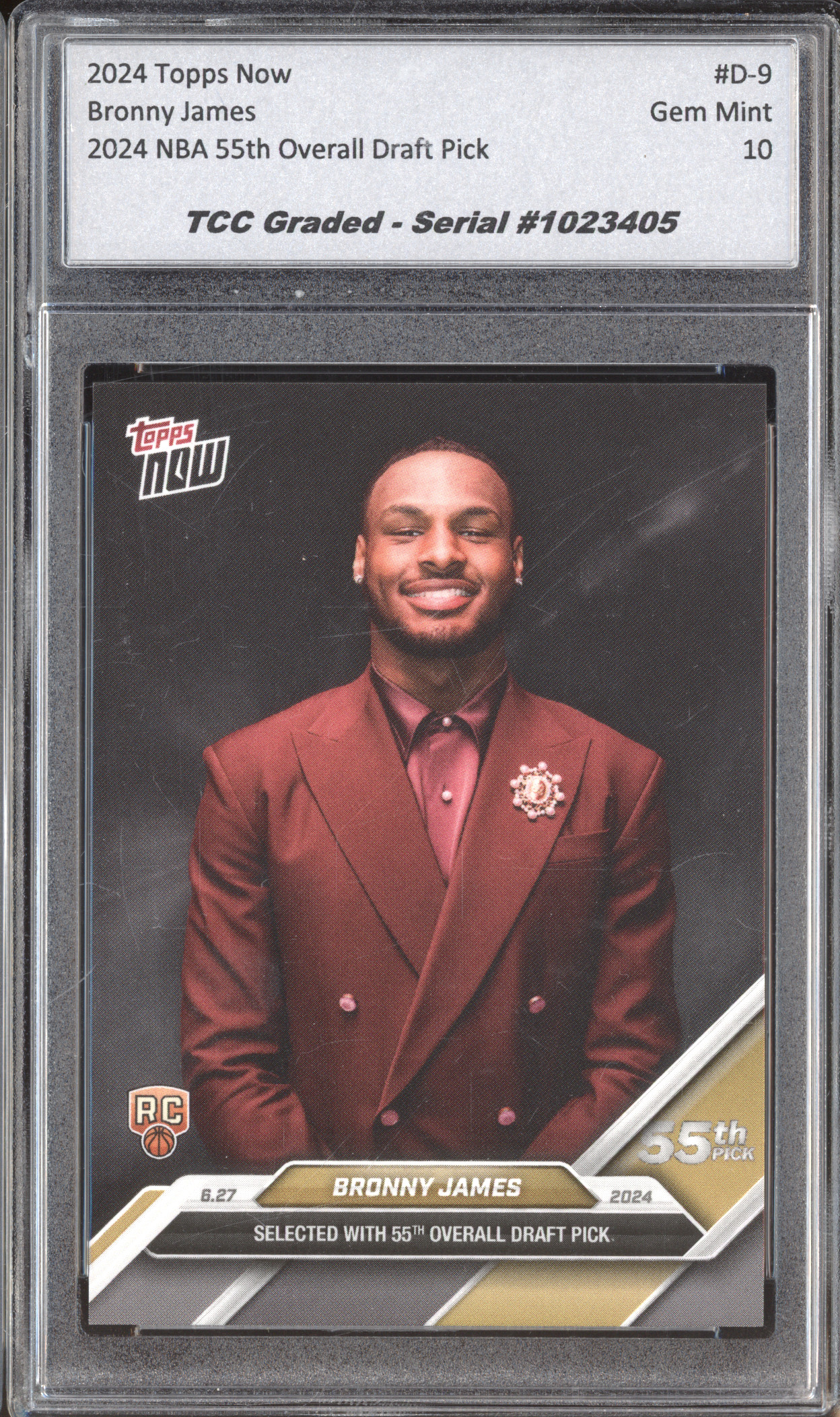2024 Topps Now #D-9 Bronny James — front