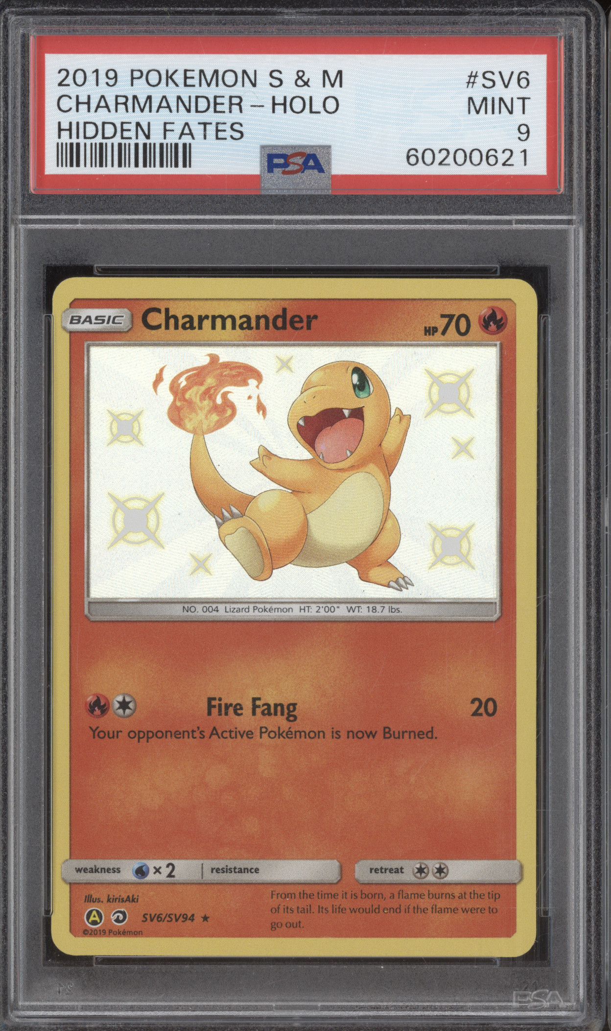 2019 Pokémon S&M #SV6 Charmander Hidden Fates Holo — front