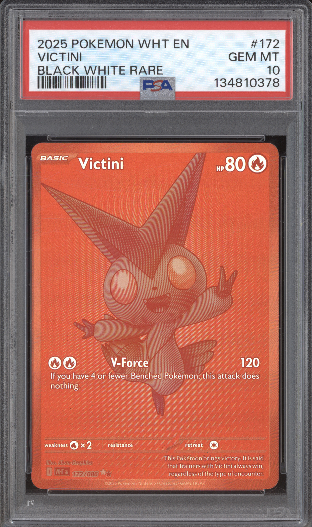 2025 Pokemon White Flare #172 Victini Black White Rare — front