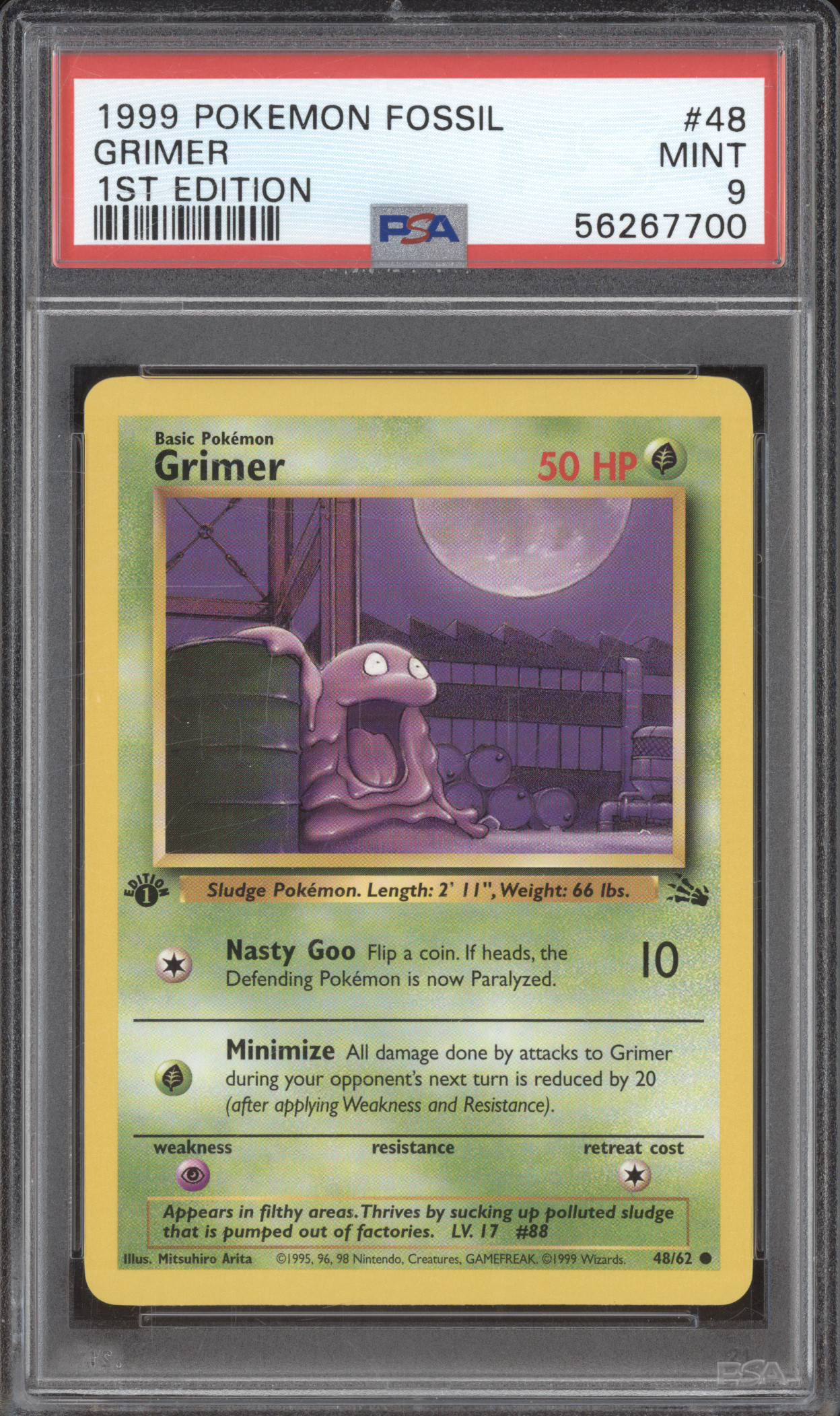 1999 Pokémon Fossil #48 Grimer — front