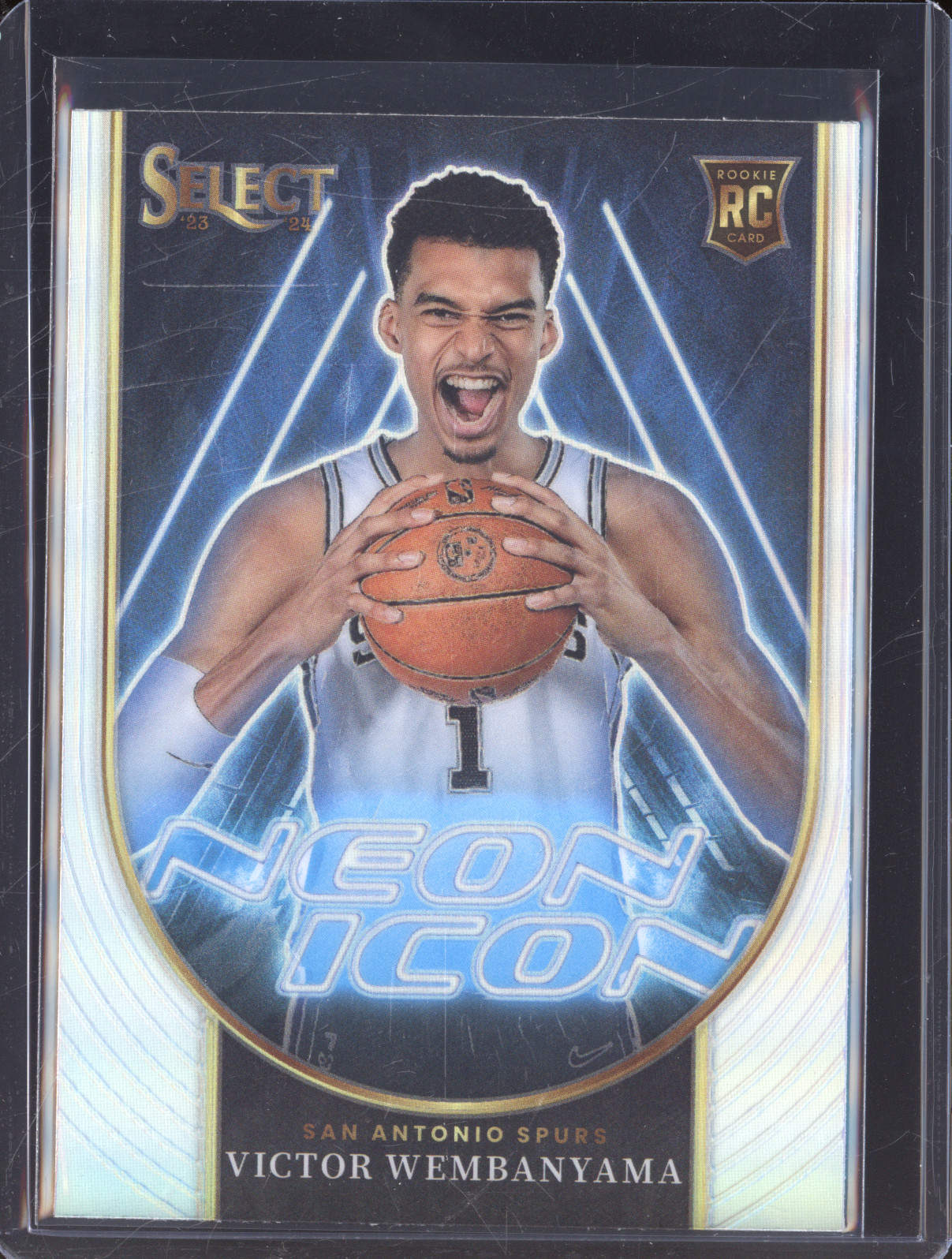 2023-24 Panini Select #13 Victor Wembanyama Neon Icon Rookie — front