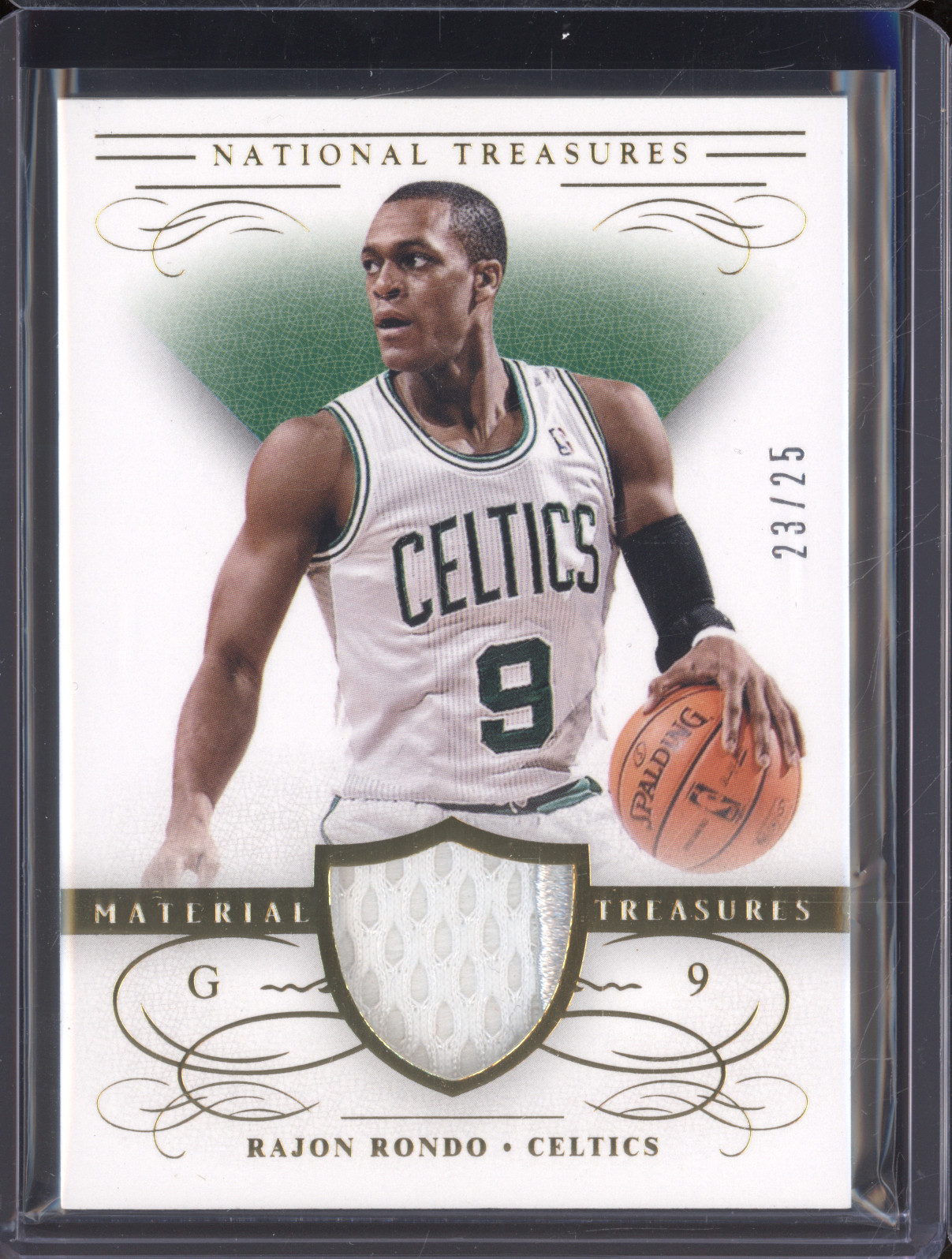 2013-14 Panini National Treasures Material Treasures #9 Rajon Rondo — front