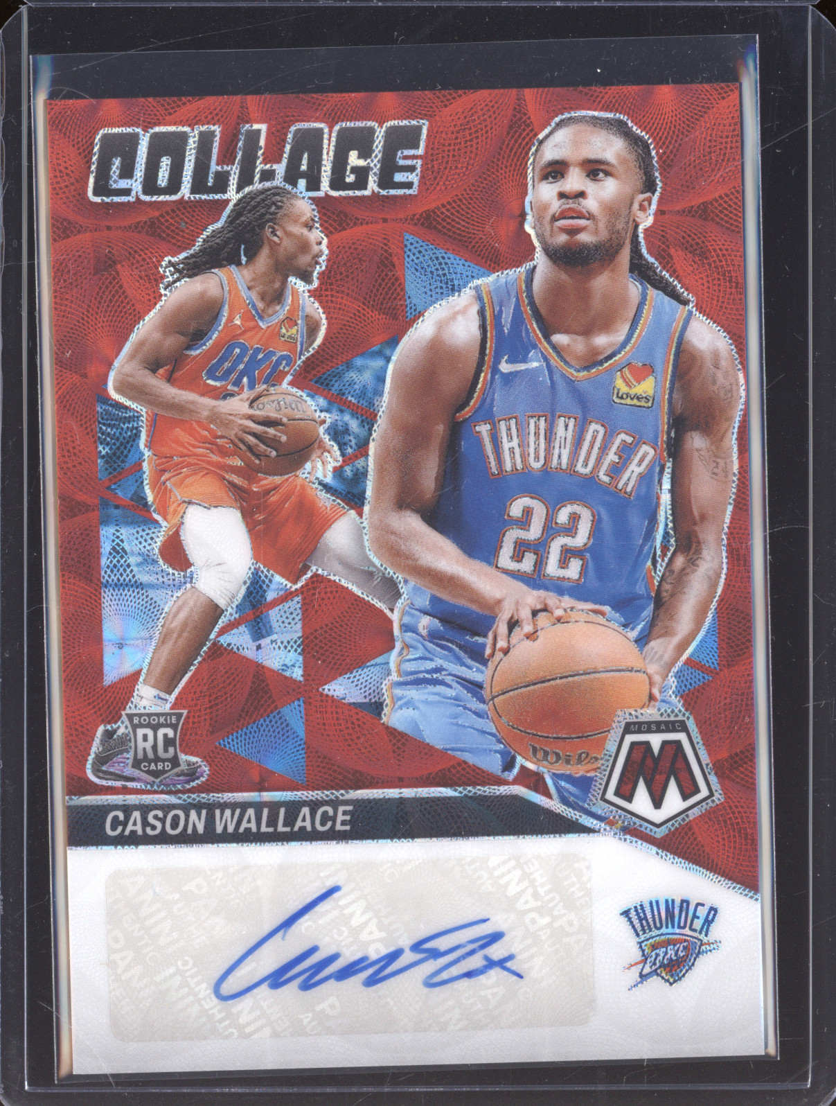 2023-24 Panini Mosaic Cason Wallace Rookie Collage Auto — front