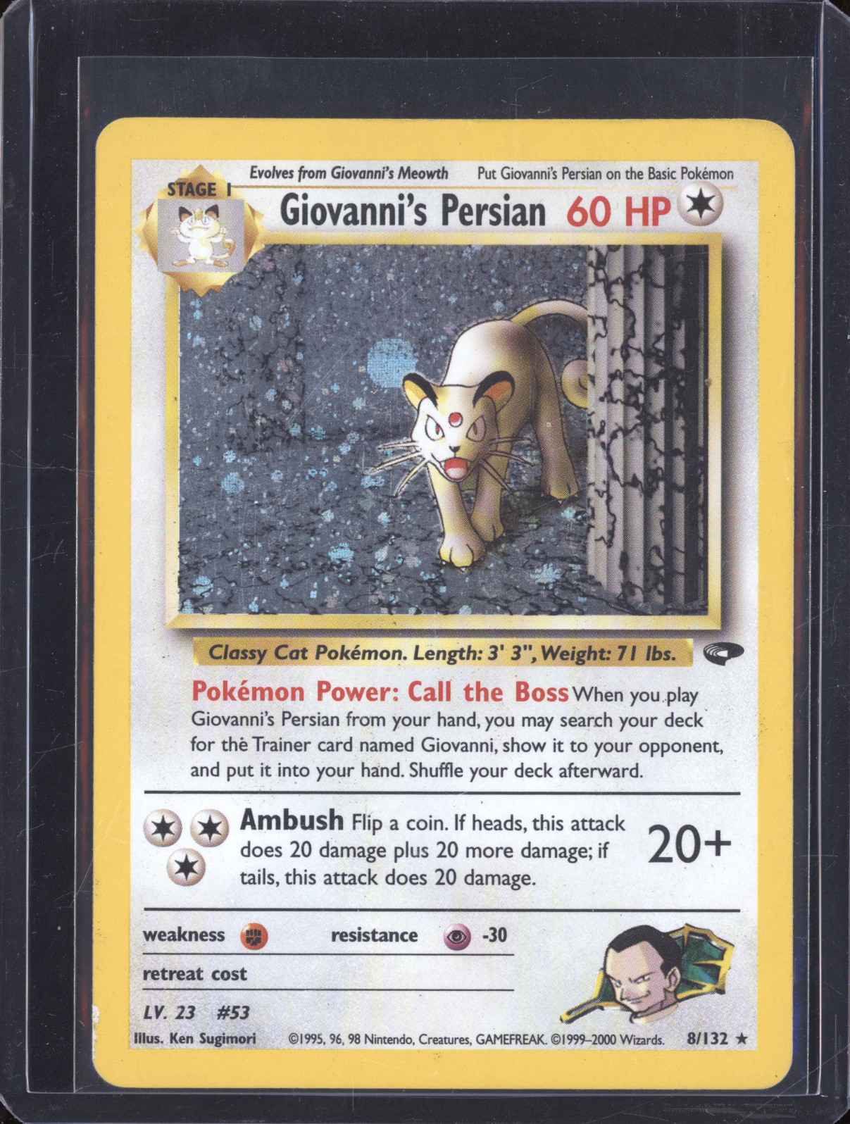 2000 Pokemon Gym Challenge #8 Giovanni's Persian — front