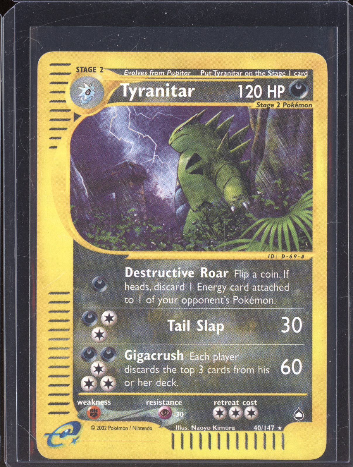 2003 Pokemon Aquapolis #40 Tyranitar — front
