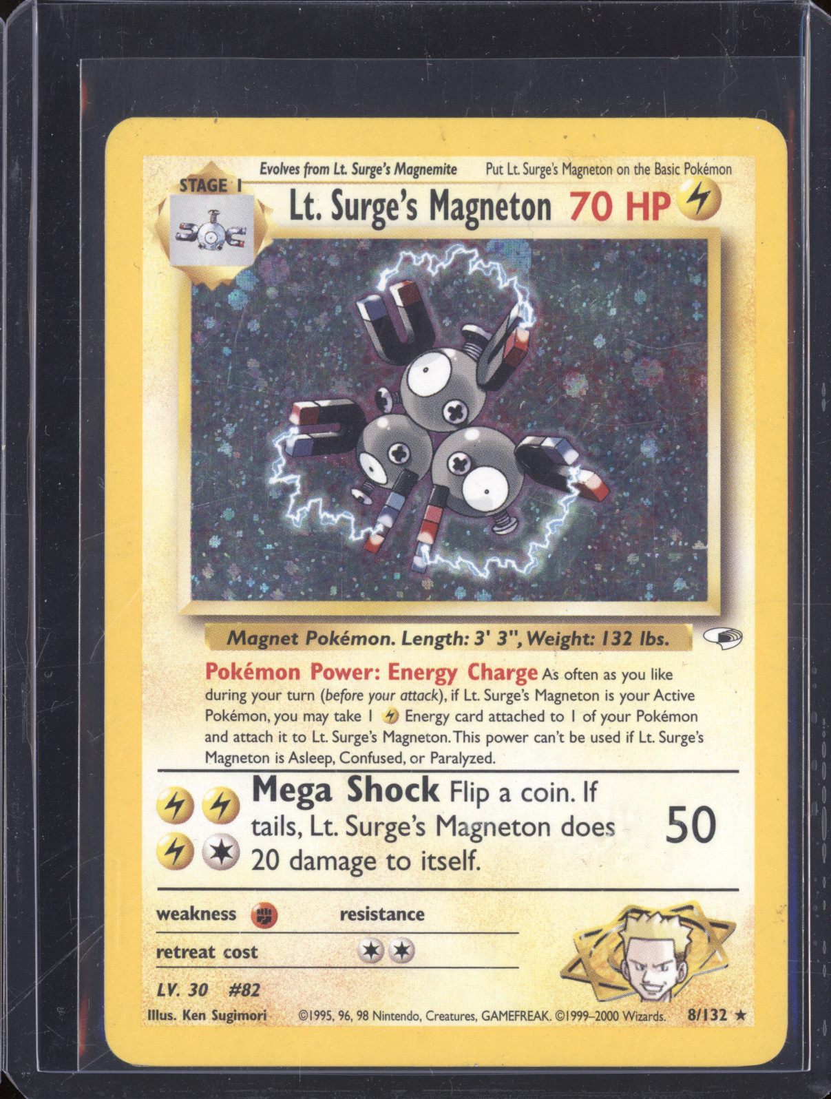 2000 Pokemon Gym Heroes #8 Lt. Surge's Magneton — front