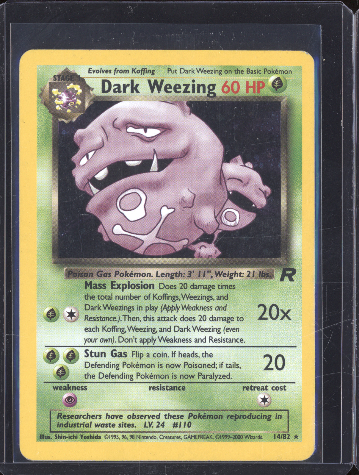 1999 Team Rocket 14/82 Dark Weezing — front