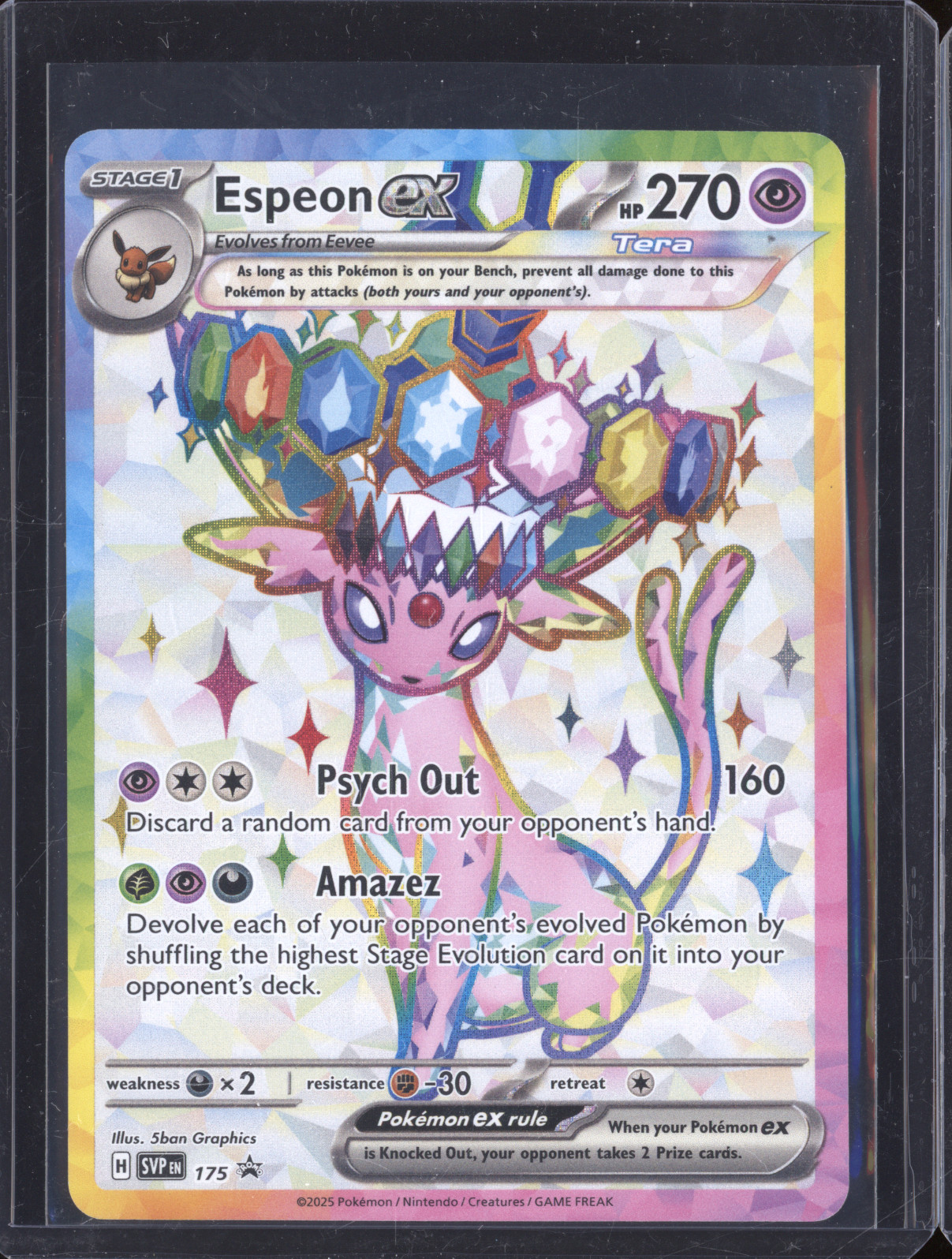 2025 Pokémon SV Prismatic Evolutions #175 Espeon ex — front