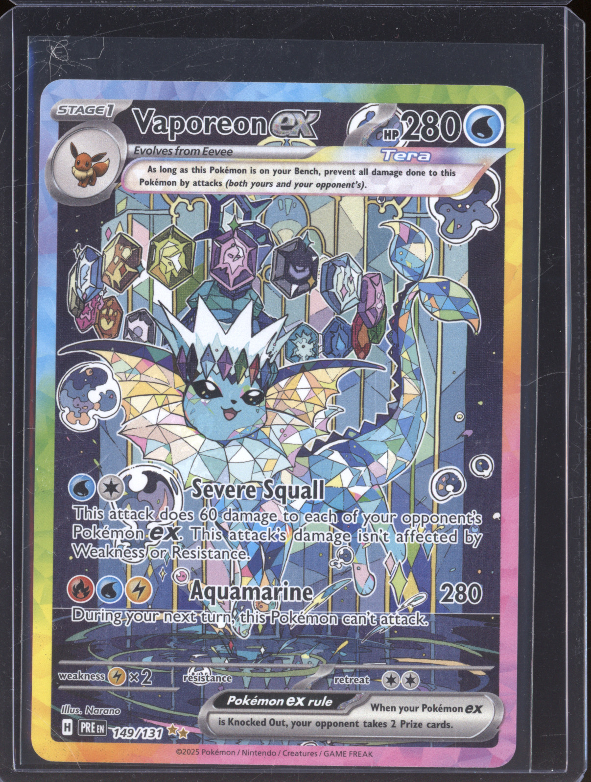 2025 Pokémon #149 Vaporeon ex — front
