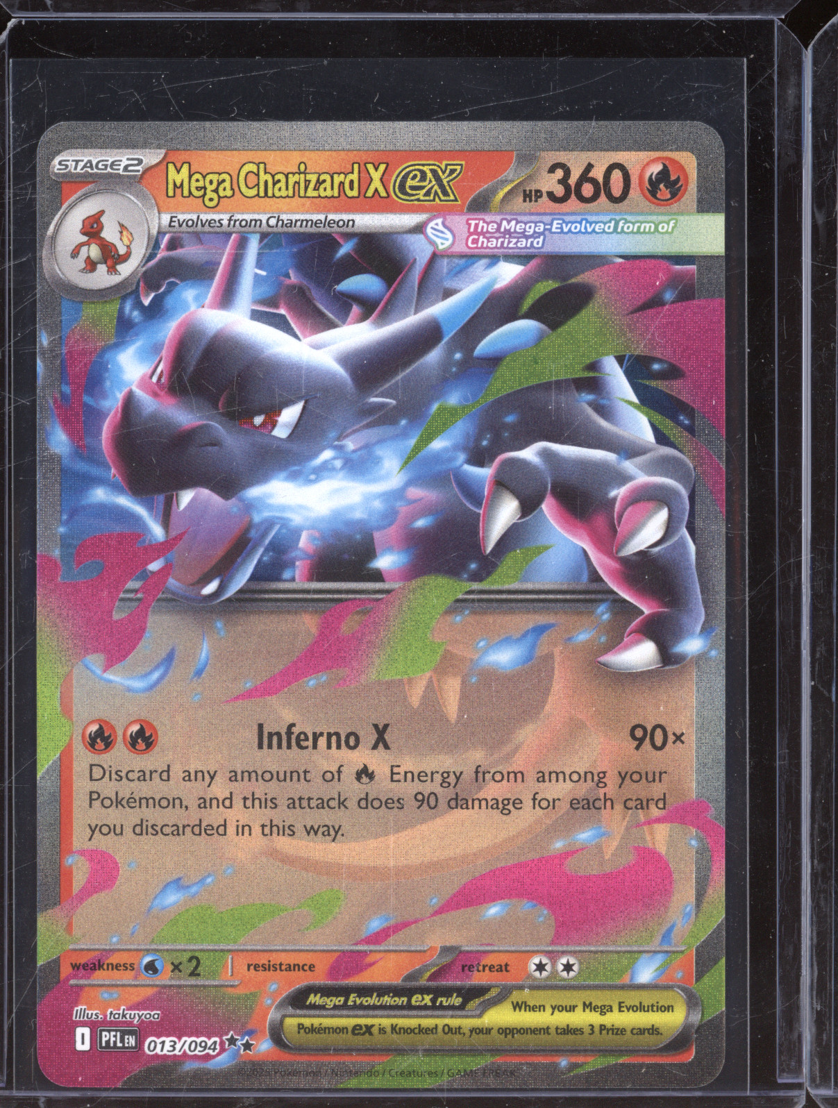 2025 Pokémon MEGA CHARIZARD X EX #013/094 Phantasmal Flames — front