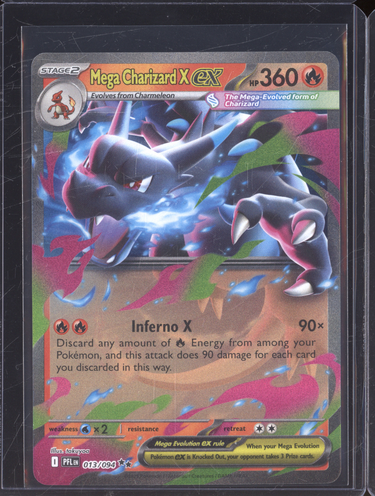 2025 Pokémon Phantasmal Flames #013 Mega Charizard X ex — front