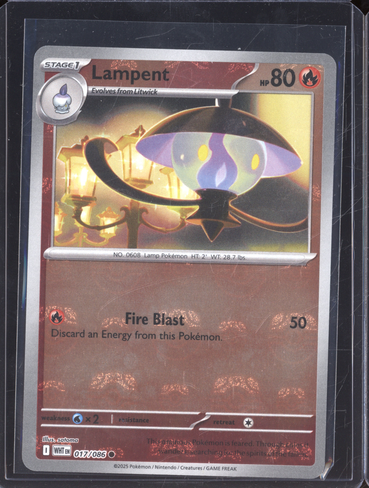 2025 Pokémon Scarlet & Violet White Flare #017 Lampent — front