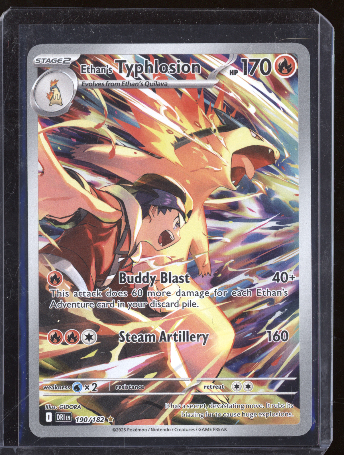 2025 Pokemon Destined Rivals #190 Ethan's Typhlosion Illustration Rare — front