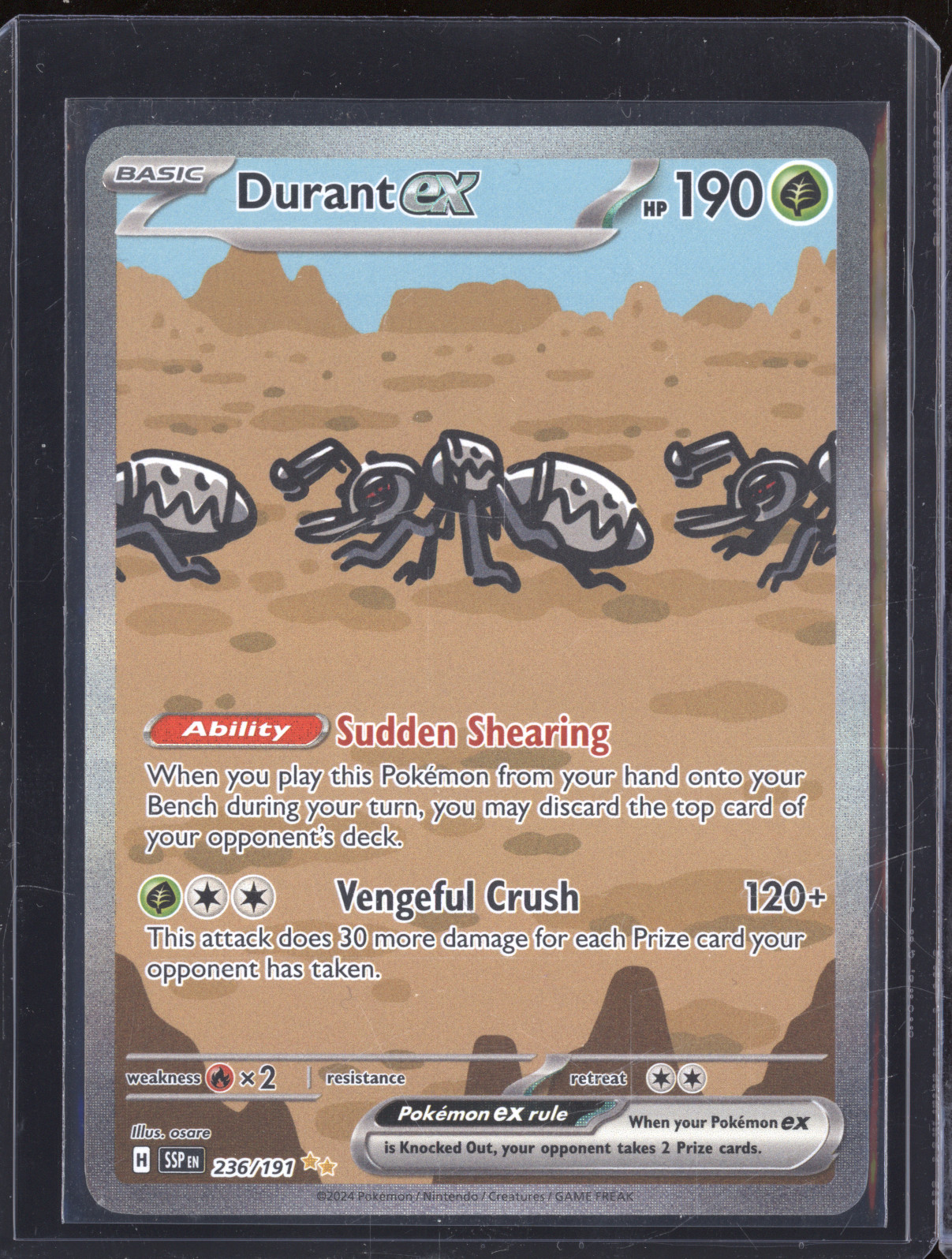 2024 Pokémon SV08 236/191 Durant ex — front
