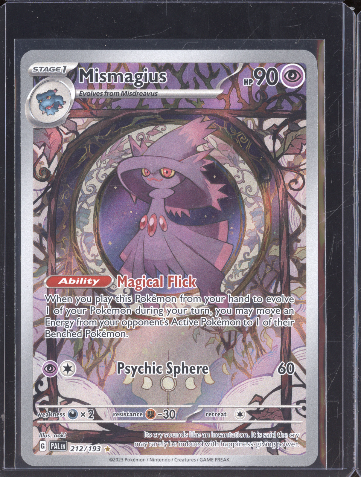 2023 Pokemon TCG Paldea Evolved #212 Mismagius Illustration Rare — front