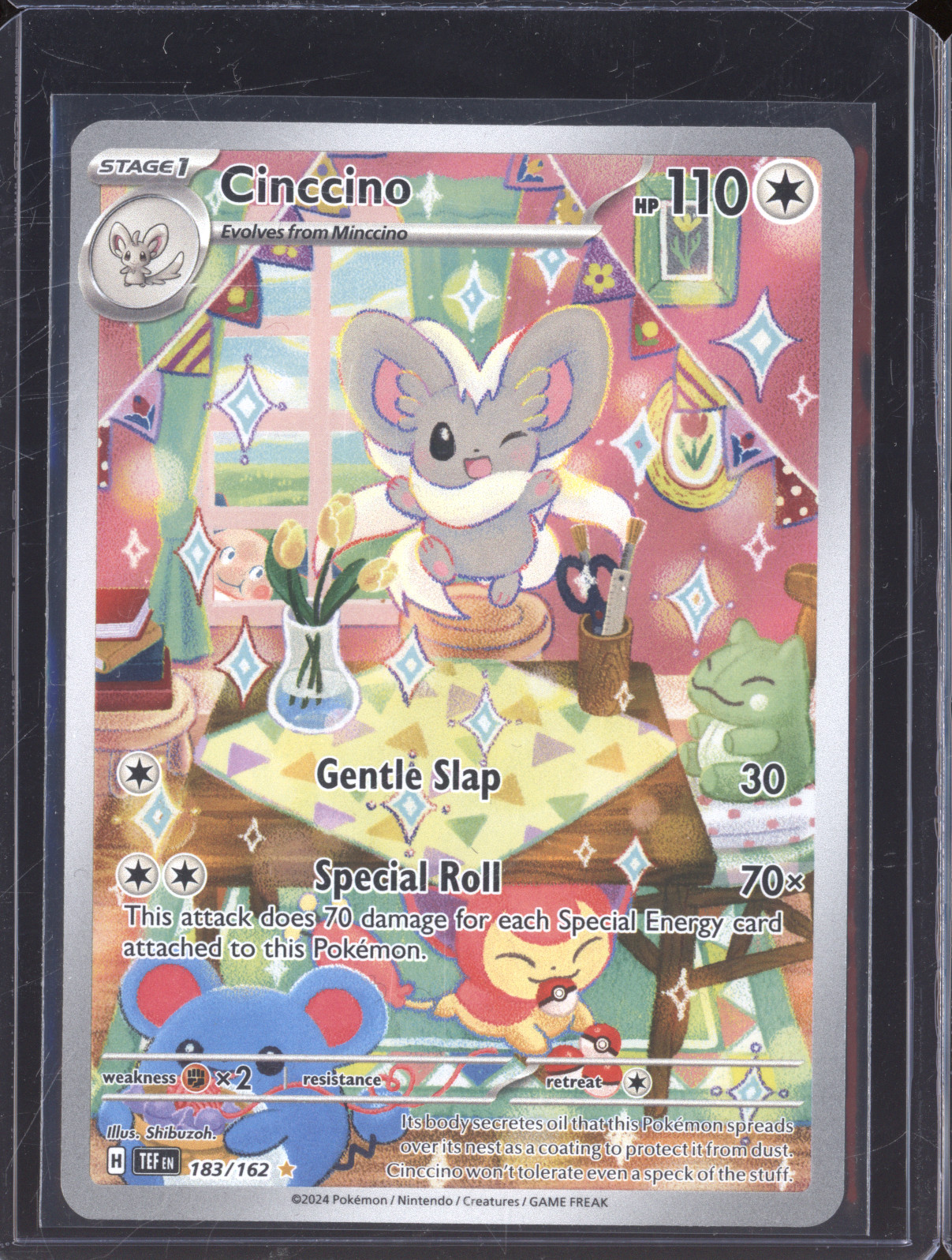 2024 Pokémon Scarlet & Violet Temporal Forces #183 Cinccino Illustration Rare — front