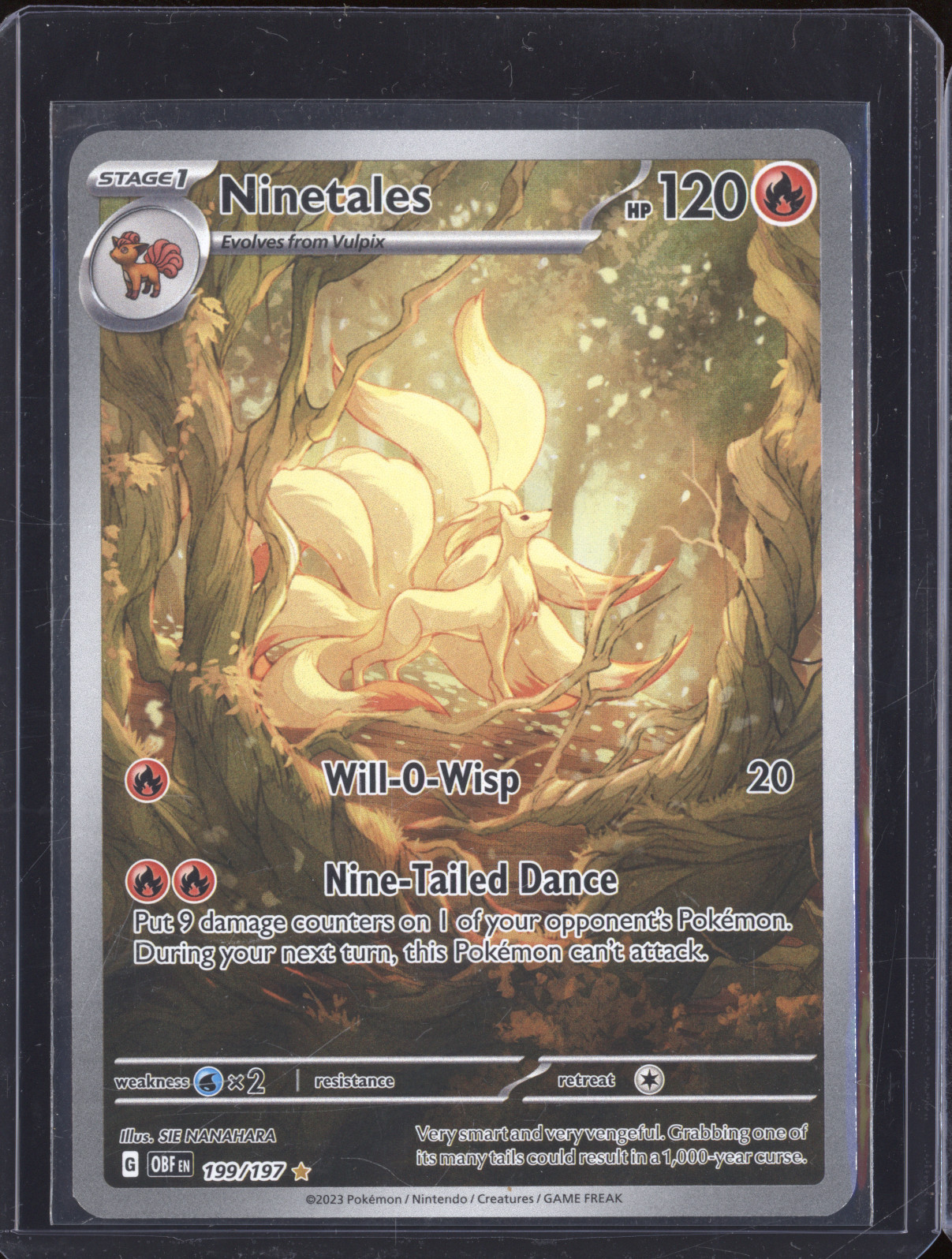 2023 Pokemon Obsidian Flames #199 Ninetales Illustration Rare — front