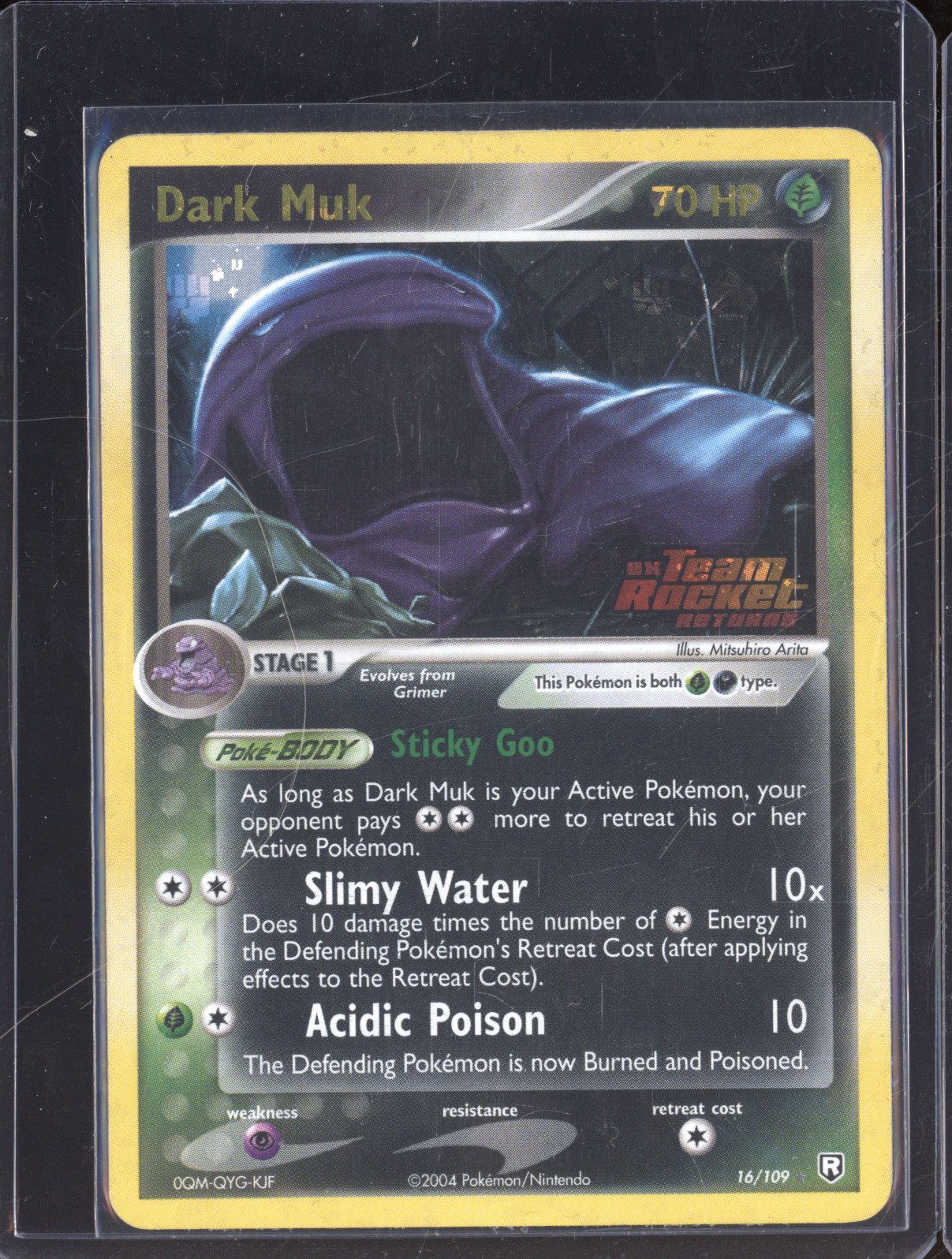 2004 Pokemon EX Team Rocket Returns #16 Dark Muk Reverse Holo — front