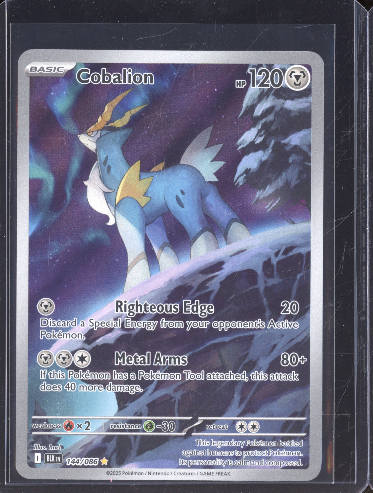 2025 Pokémon Black Bolt #144 Cobalion Illustration Rare — front