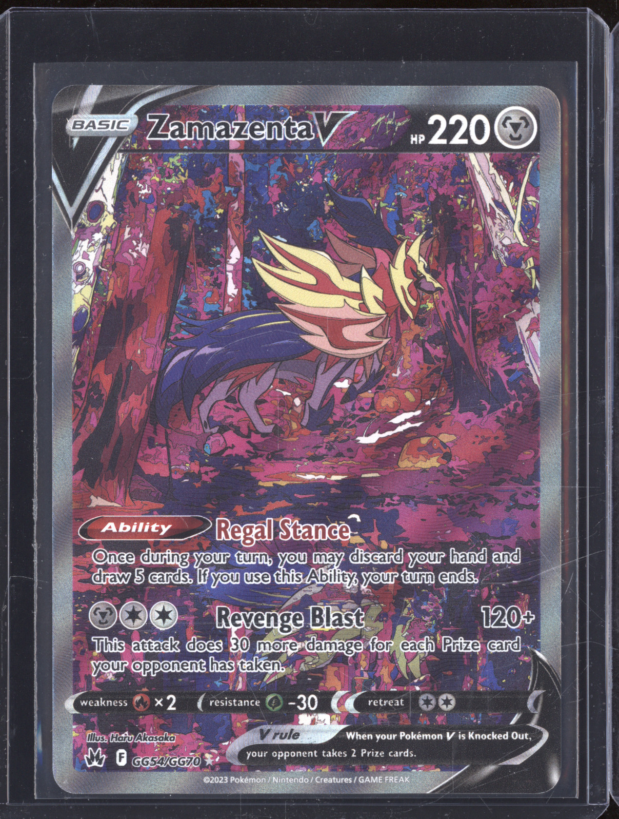 2023 Pokémon Sword & Shield Crown Zenith #GG54 Zamazenta V — front