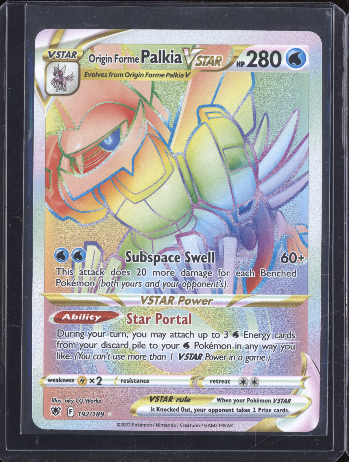 2022 Pokémon Astral Radiance #192 Origin Forme Palkia VSTAR — front