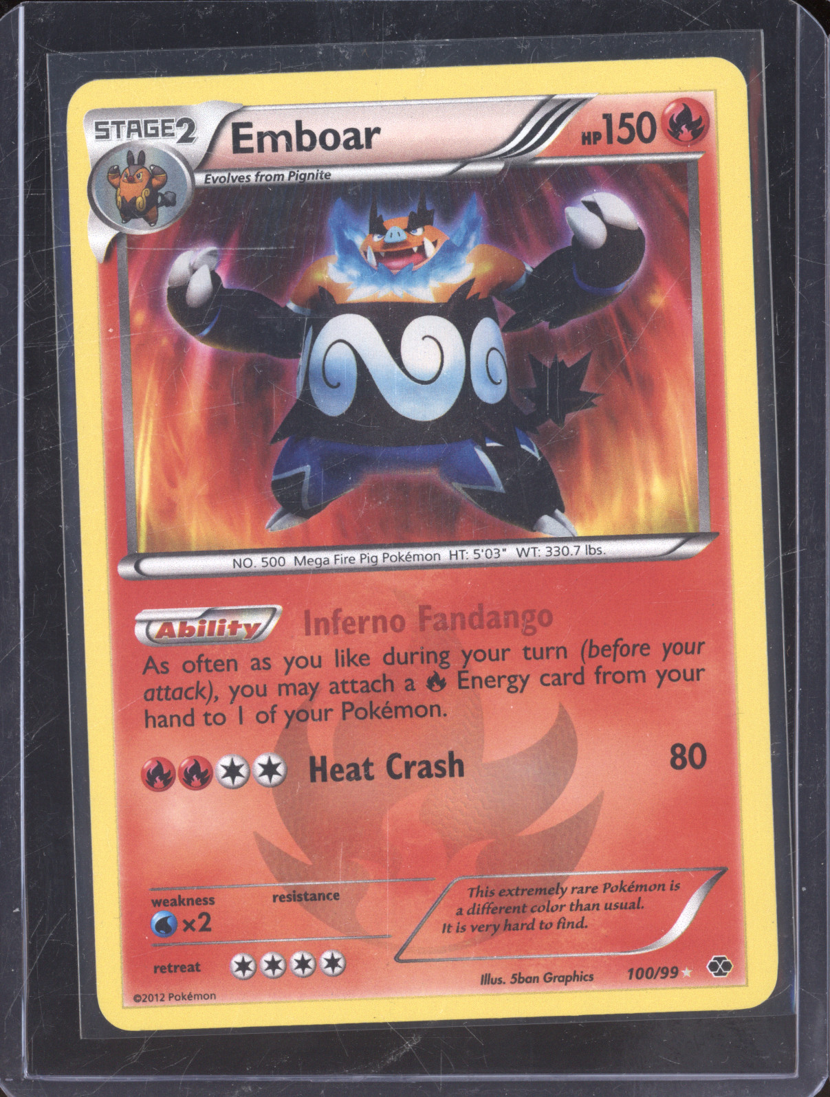 2012 Pokémon Next Destinies #100 Emboar — front